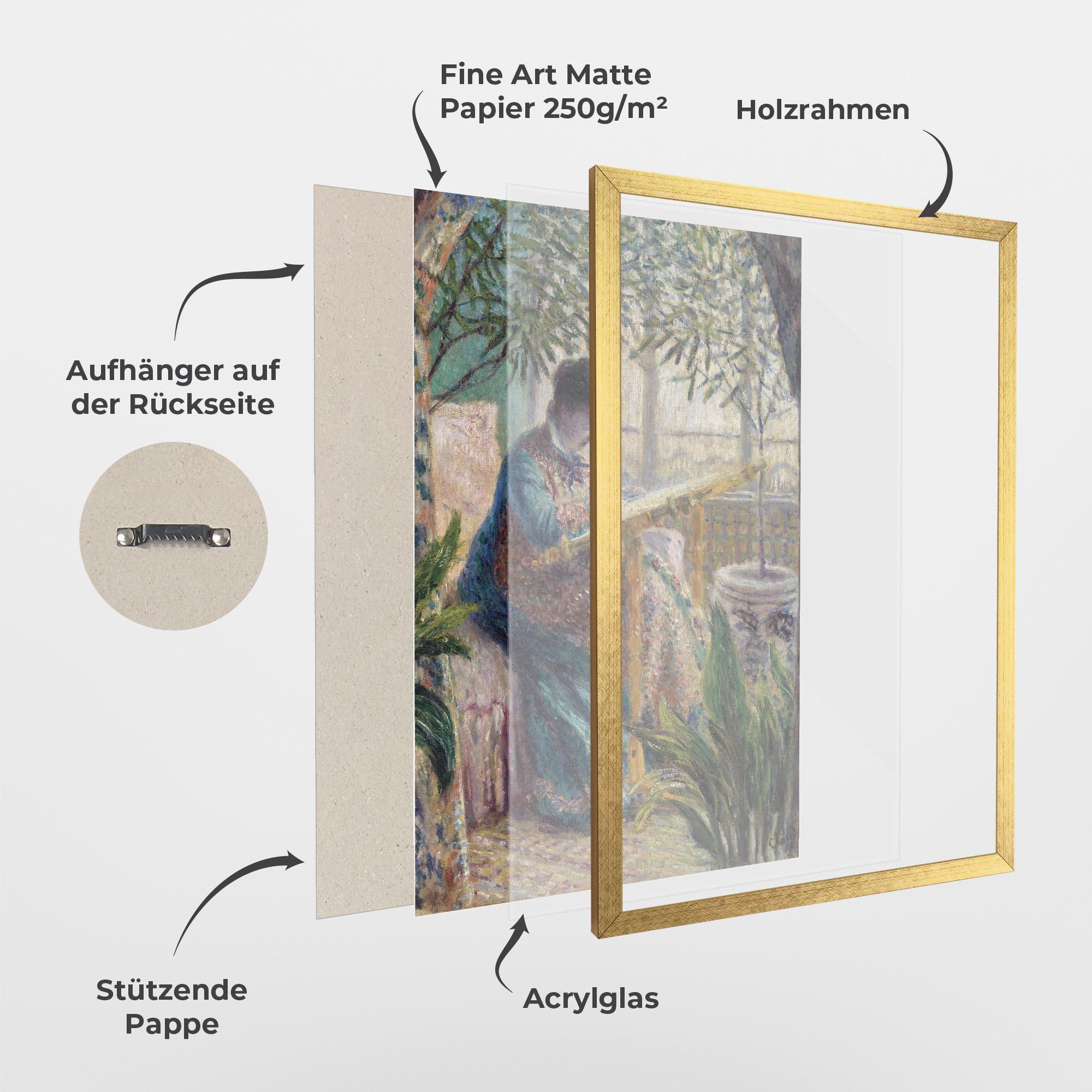 Gerahmte Poster Monet Embroidering mockup 1