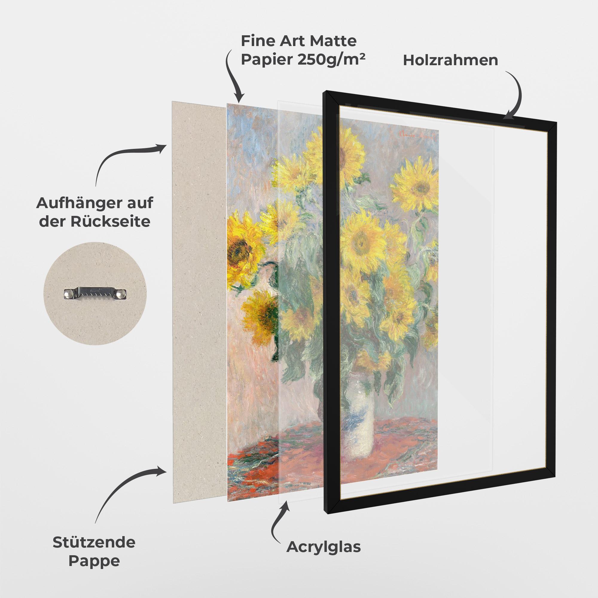 Gerahmte Poster Bouquet Of Sunflowers 1881 mockup 1