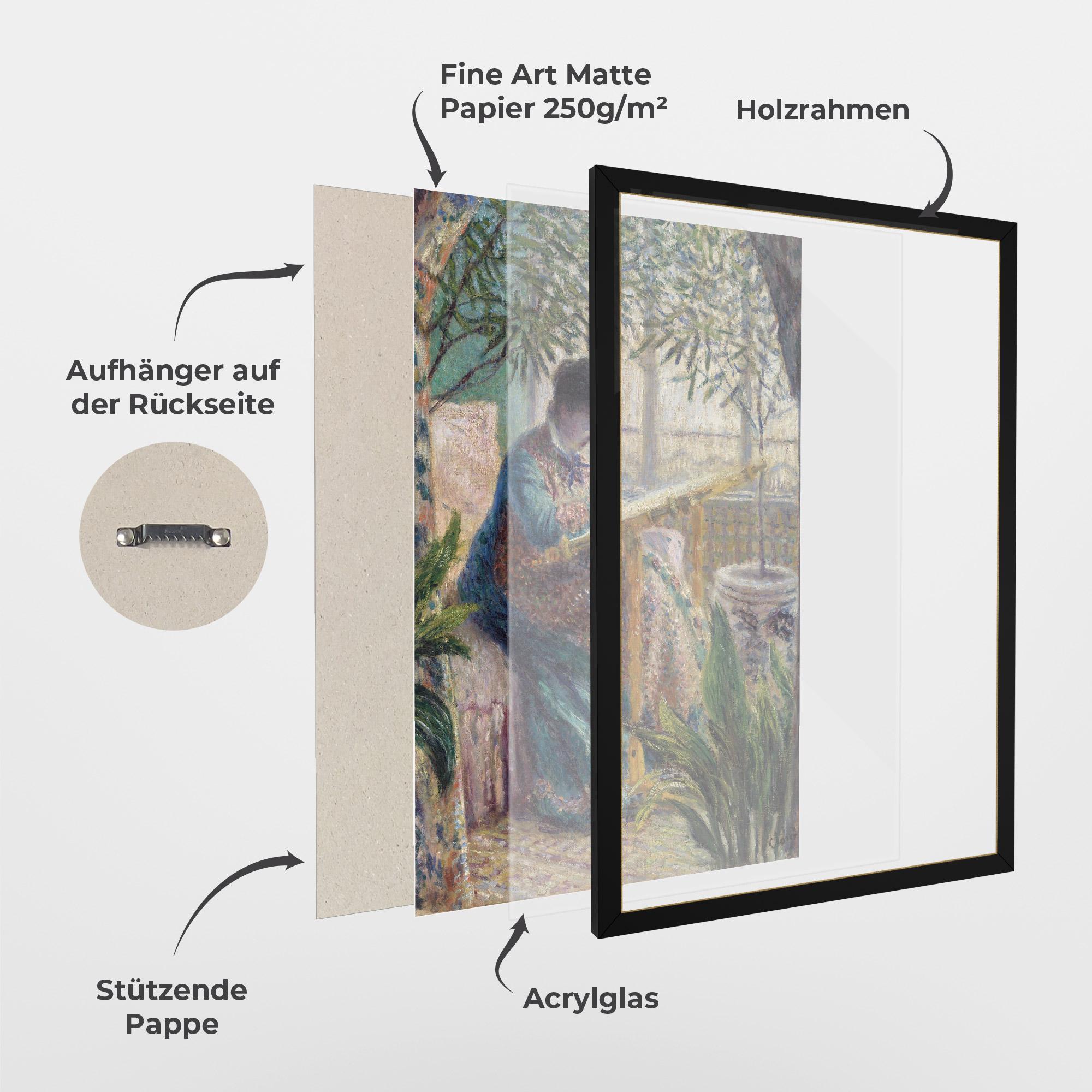 Gerahmte Poster Monet Embroidering mockup 1