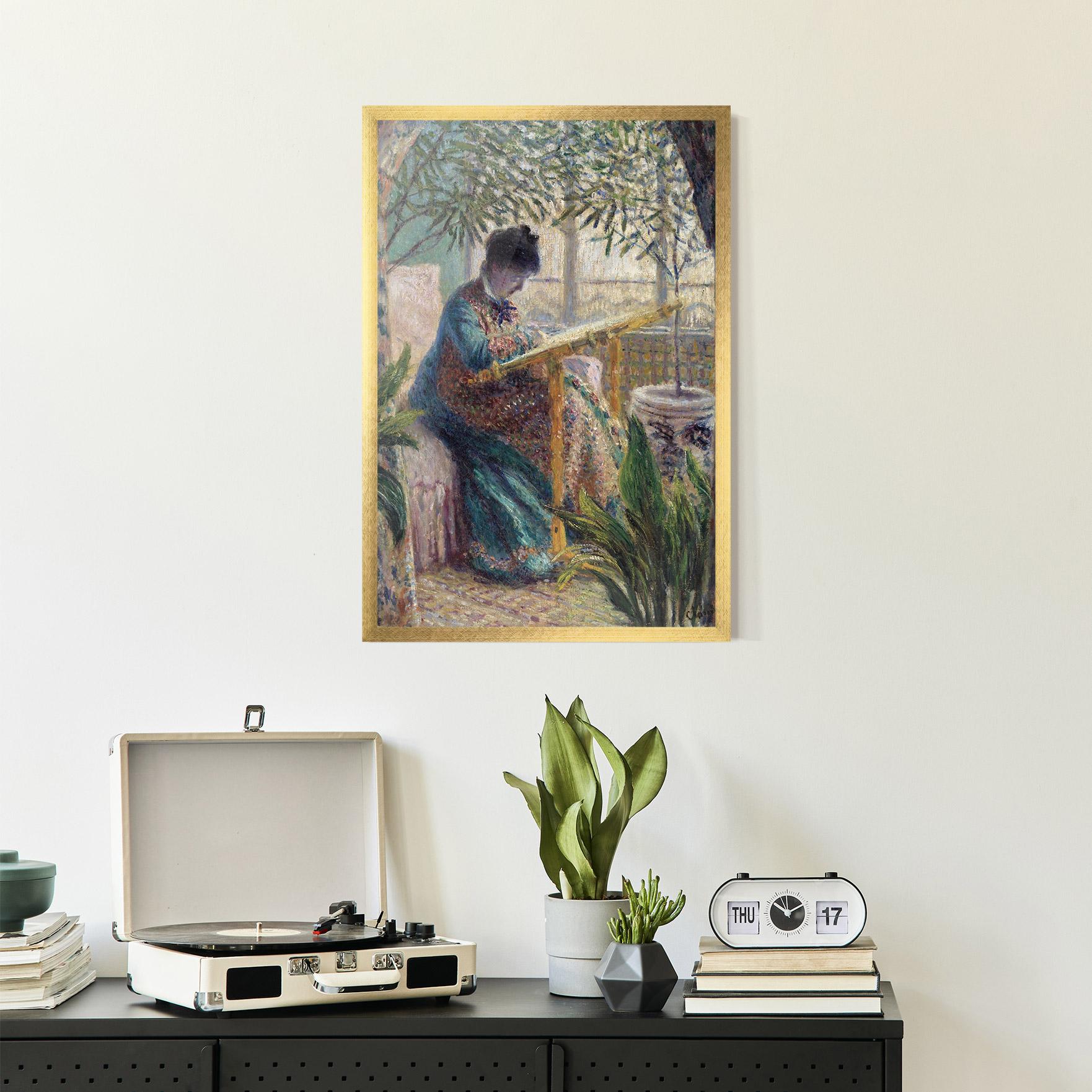 Gerahmte Poster Monet Embroidering mockup 2