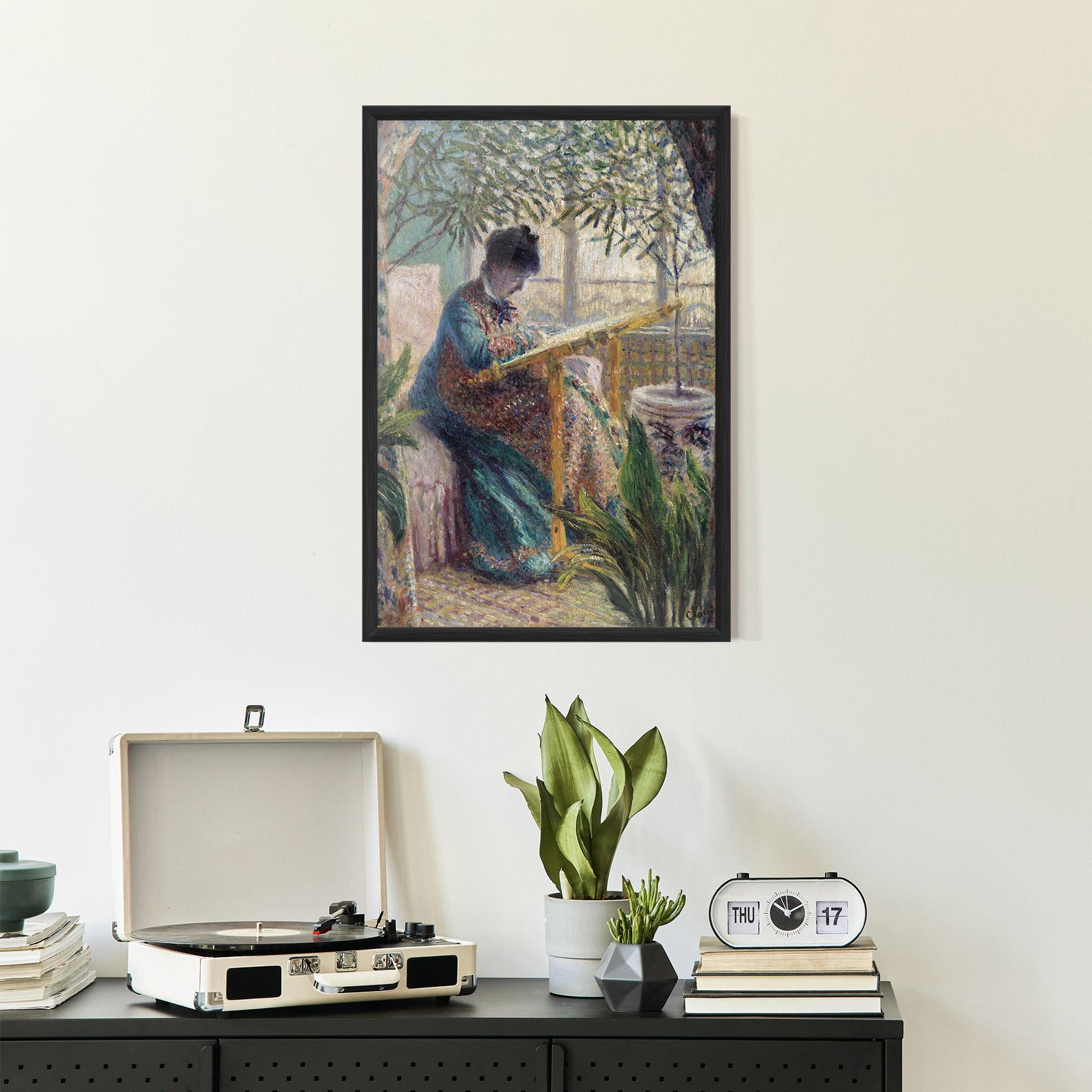 Gerahmte Poster Monet Embroidering mockup 2