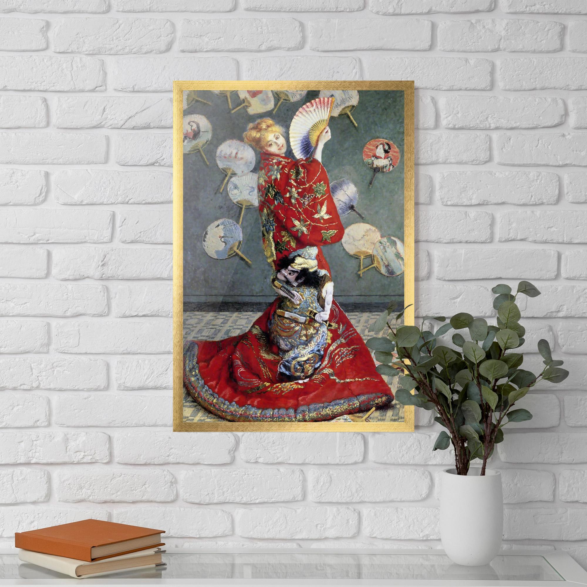 Gerahmte Poster Camille Monet In Japanese Costume mockup 5