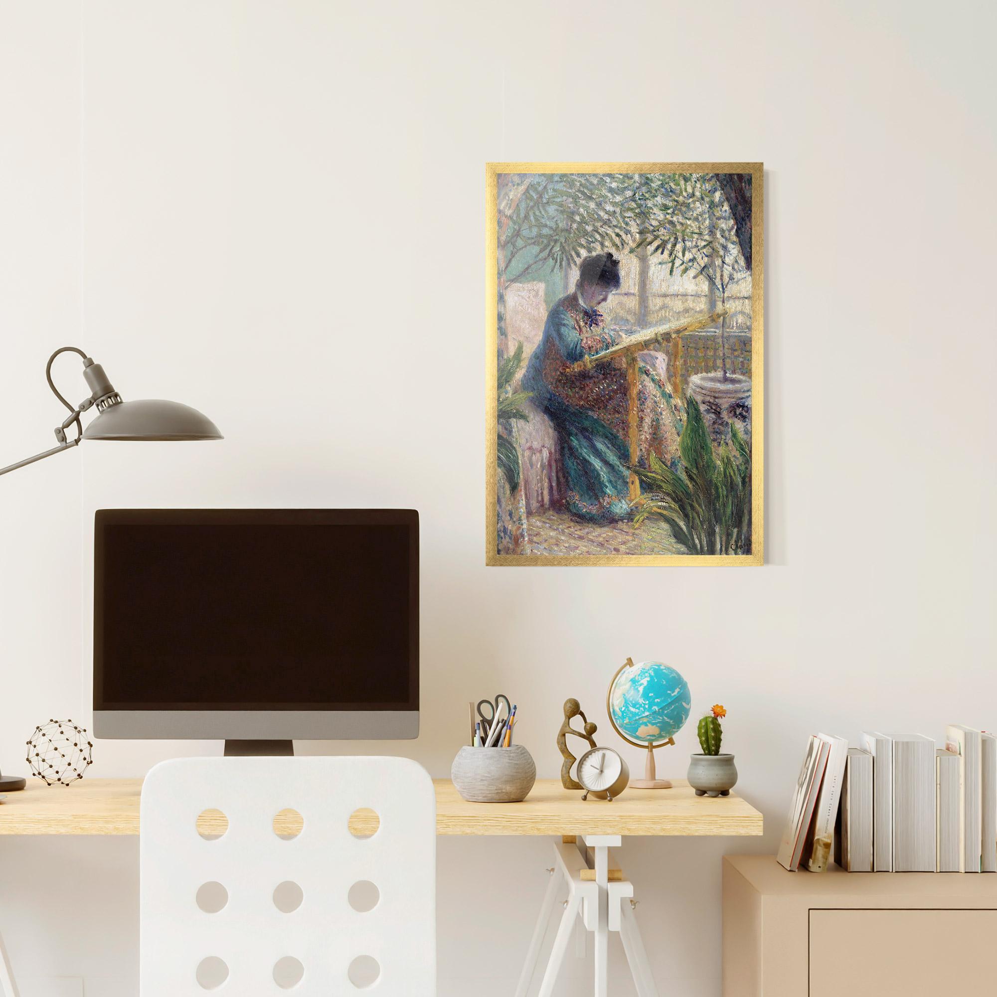 Gerahmte Poster Monet Embroidering mockup 6