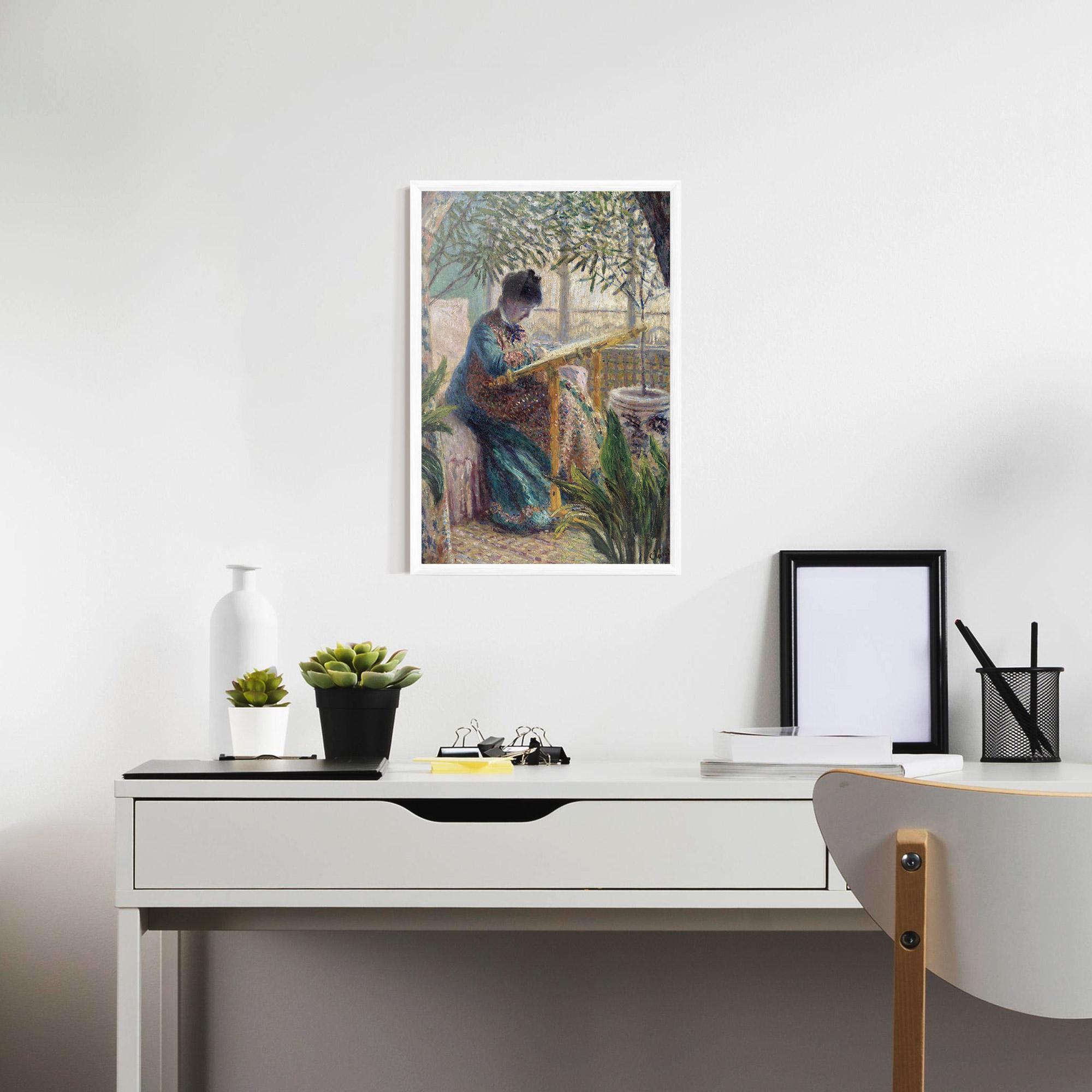 Gerahmte Poster Monet Embroidering mockup 7