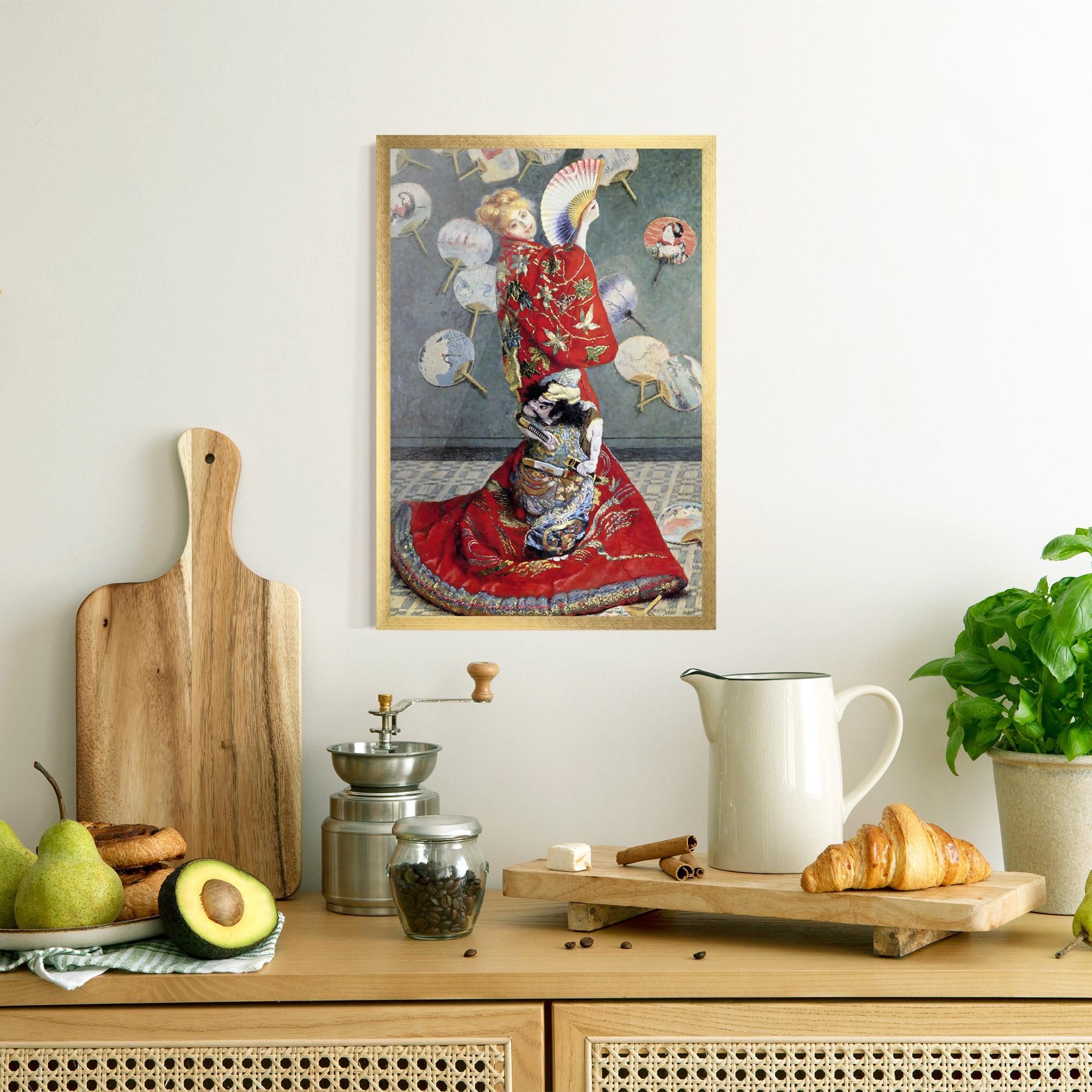 Gerahmte Poster Camille Monet In Japanese Costume mockup 8