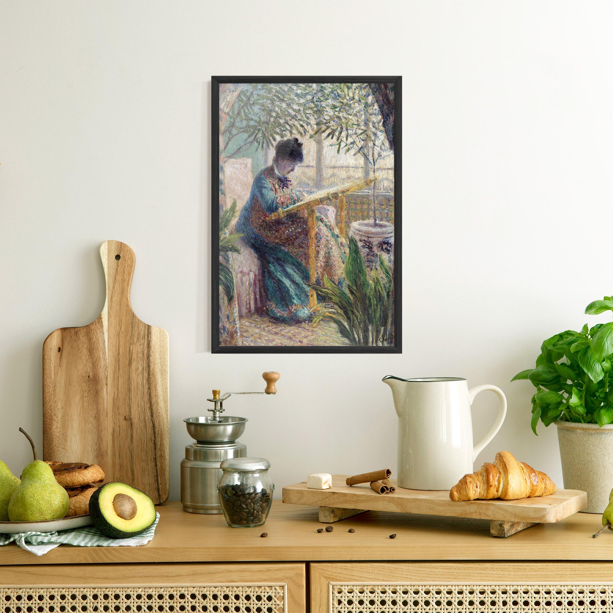 Gerahmte Poster Monet Embroidering mockup 8