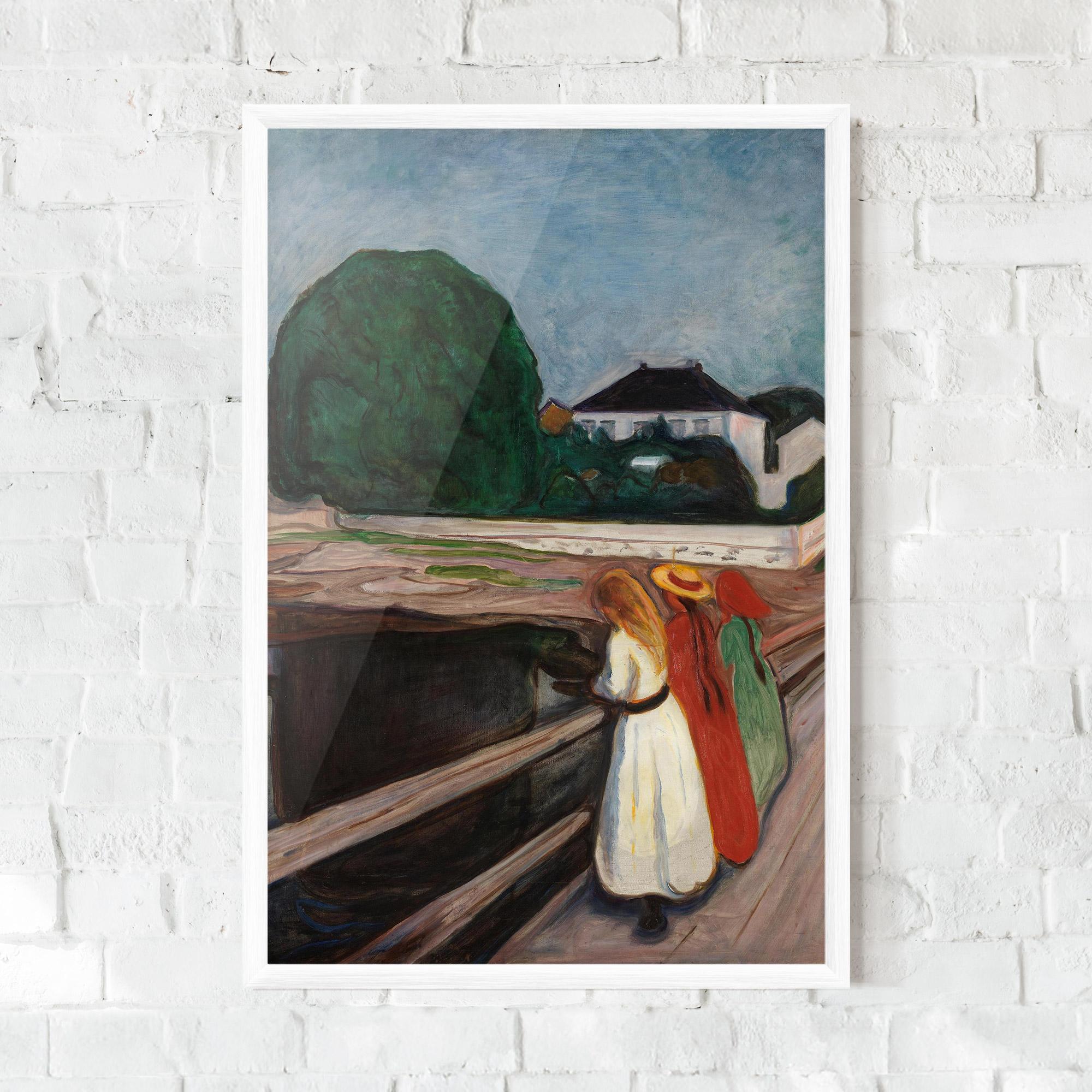 Gerahmte Poster Girls On The Bridge mockup 0