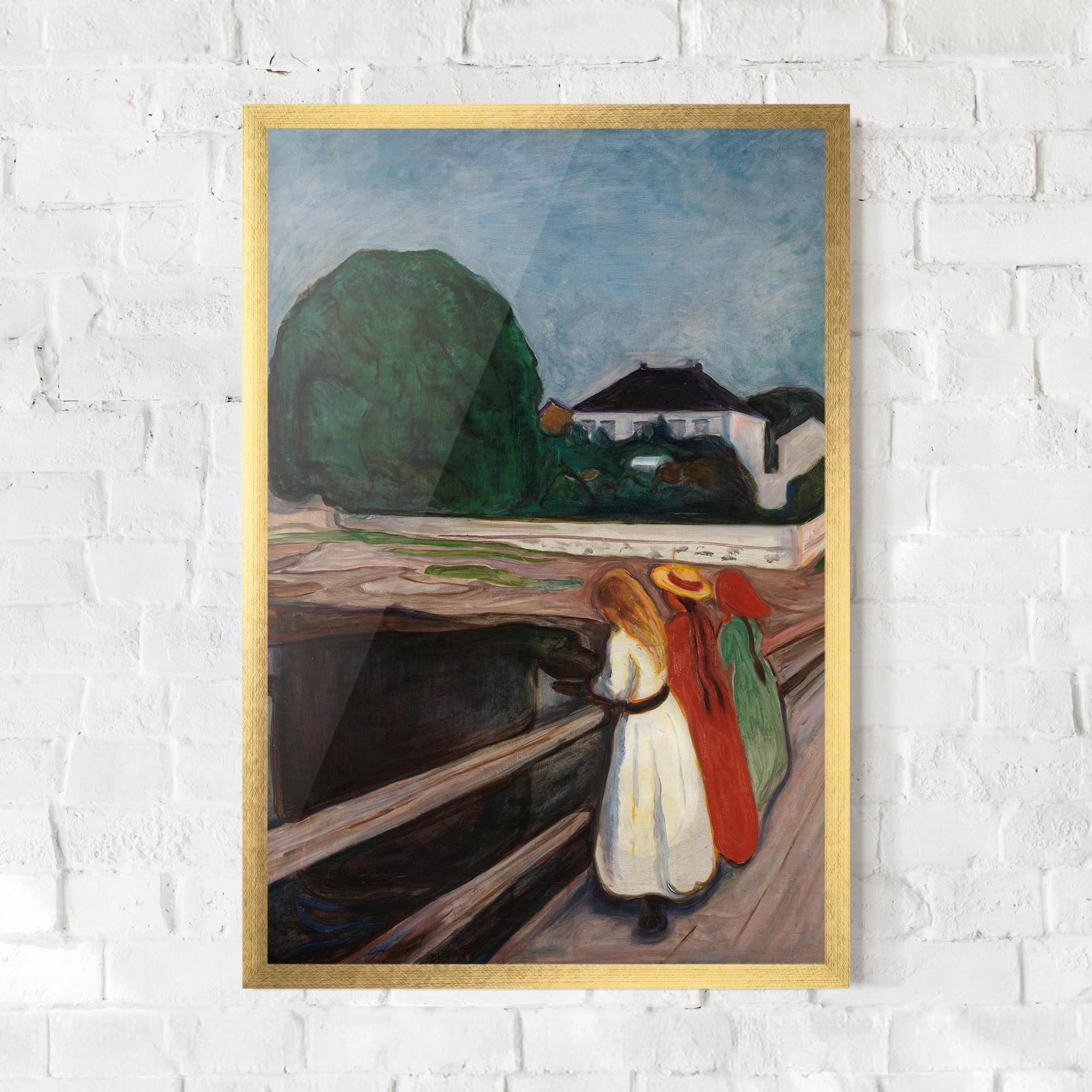 Gerahmte Poster Girls On The Bridge mockup 0