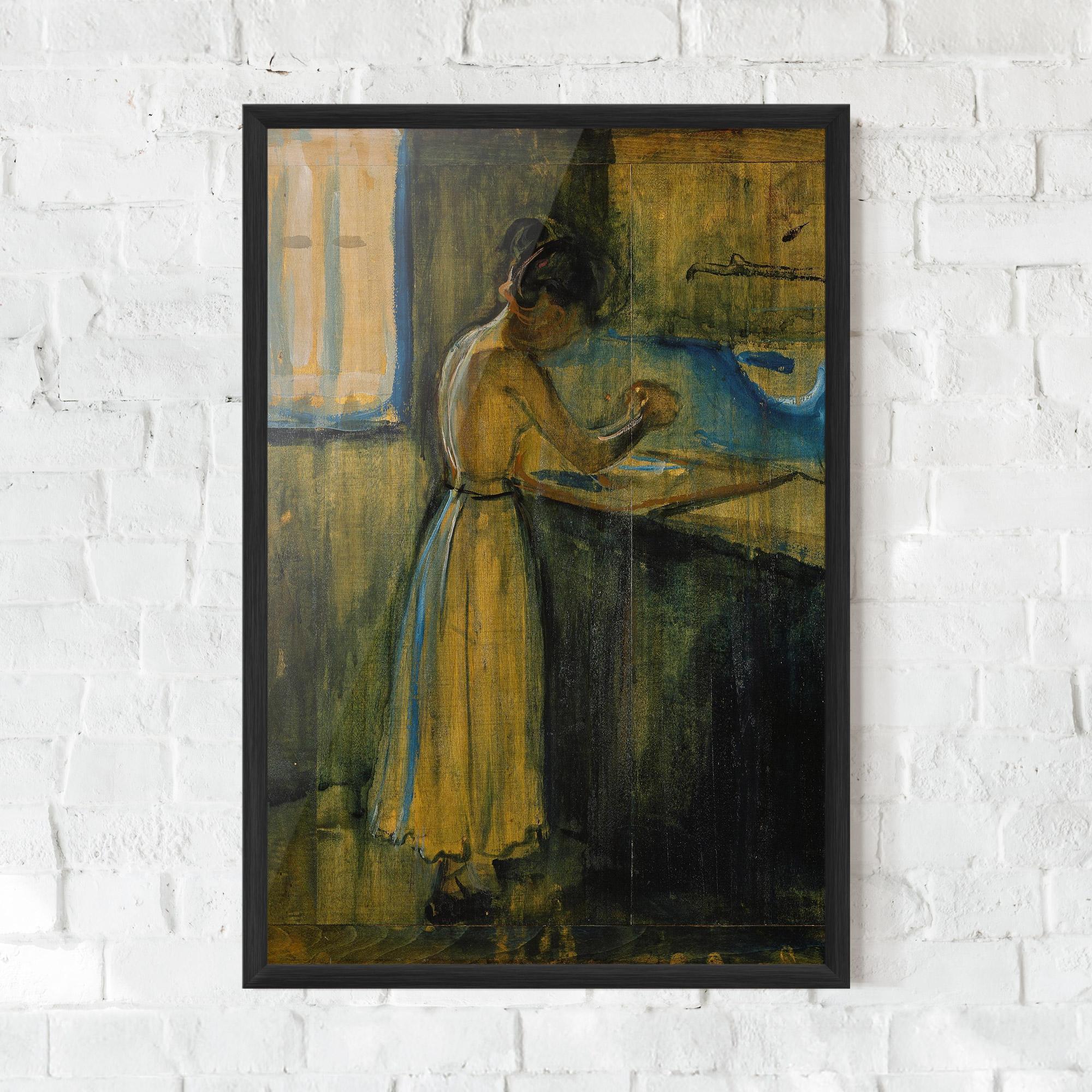 Gerahmte Poster Woman Washing Herself mockup 0