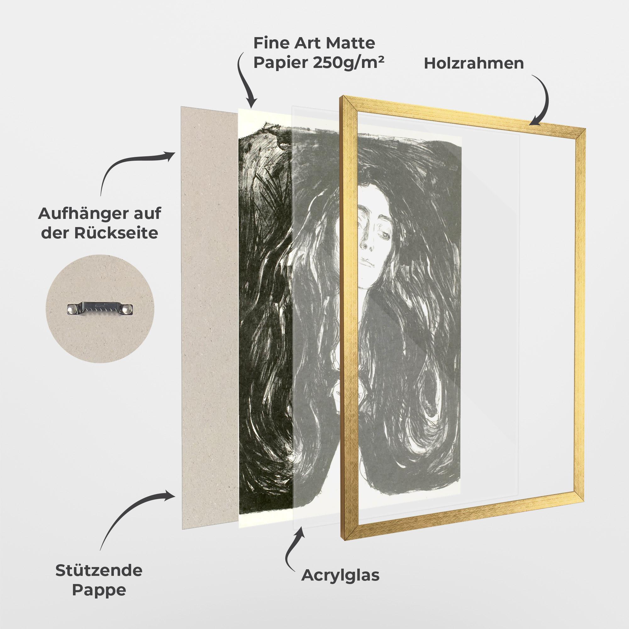 Gerahmte Poster The Brooch Eva Mudocci mockup 1