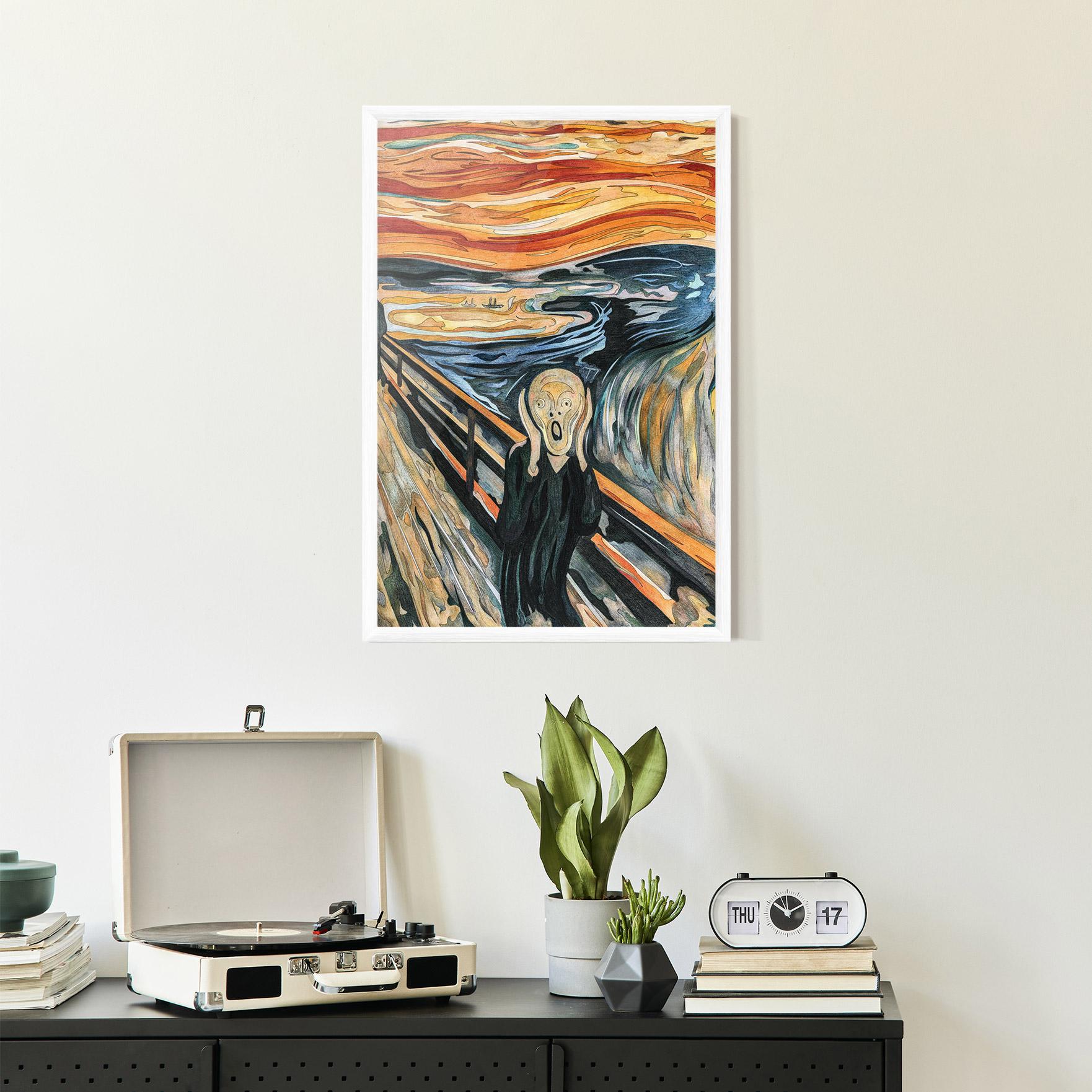 Gerahmte Poster The Scream mockup 2
