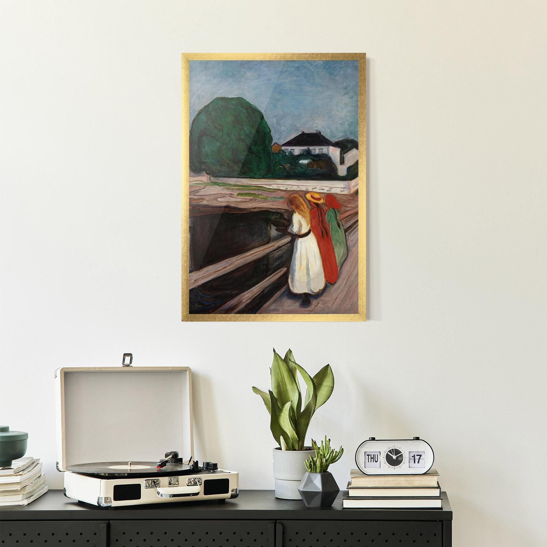 Gerahmte Poster Girls On The Bridge mockup 2