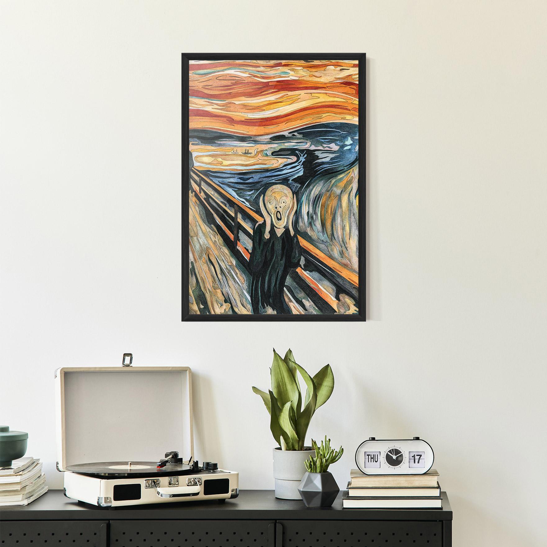 Gerahmte Poster The Scream mockup 2