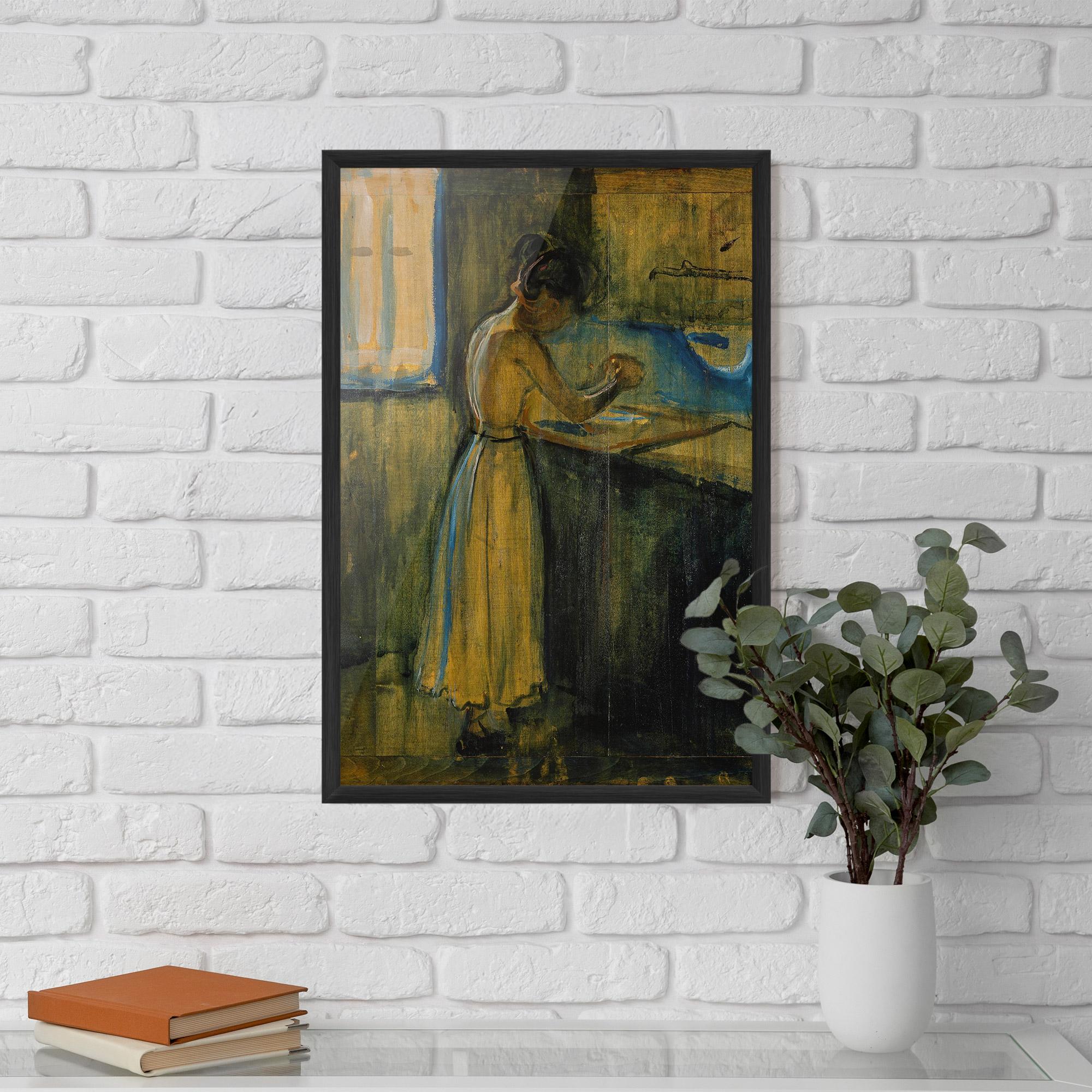 Gerahmte Poster Woman Washing Herself mockup 5