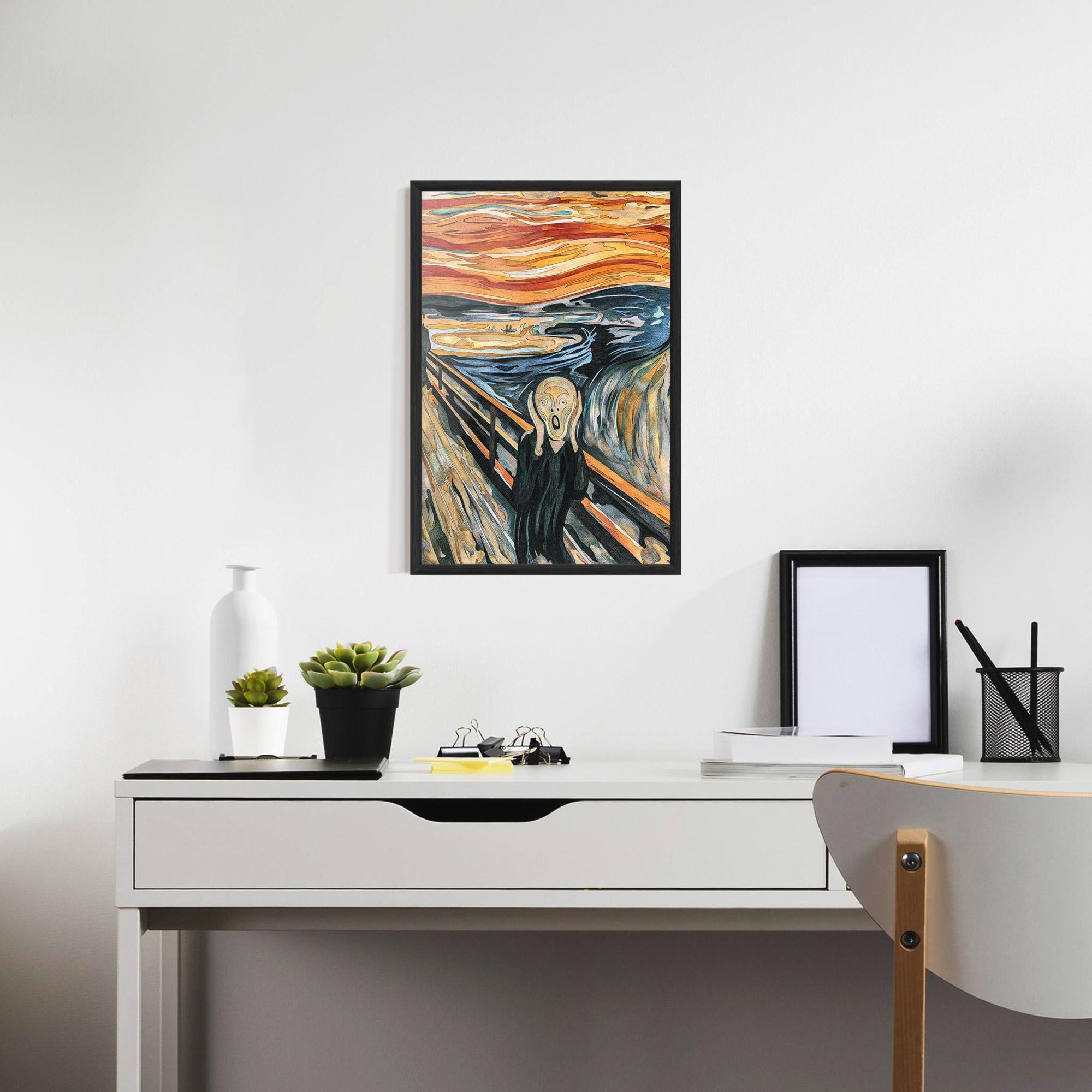 Gerahmte Poster The Scream mockup 7