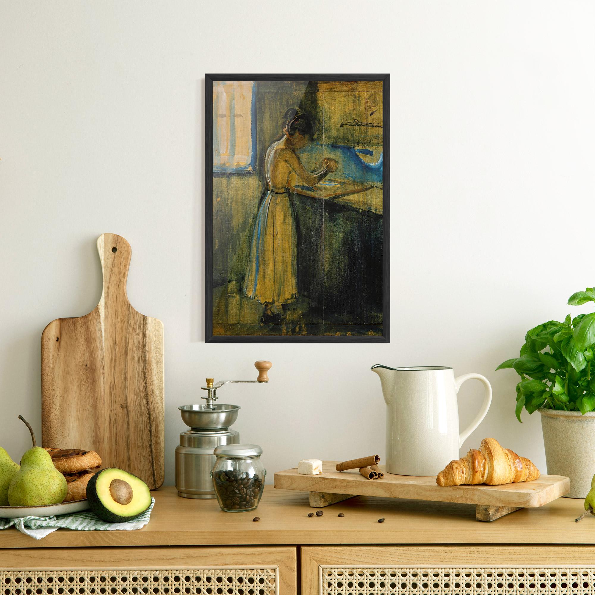 Gerahmte Poster Woman Washing Herself mockup 8