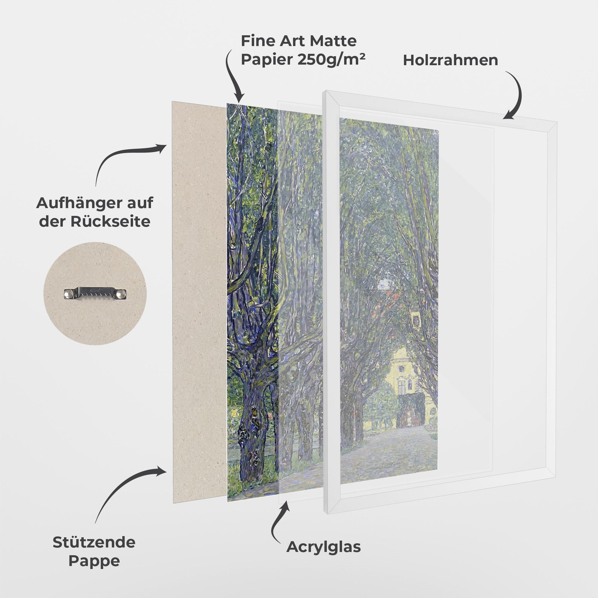 Gerahmte Poster Allee At Schloss Kammer mockup 1