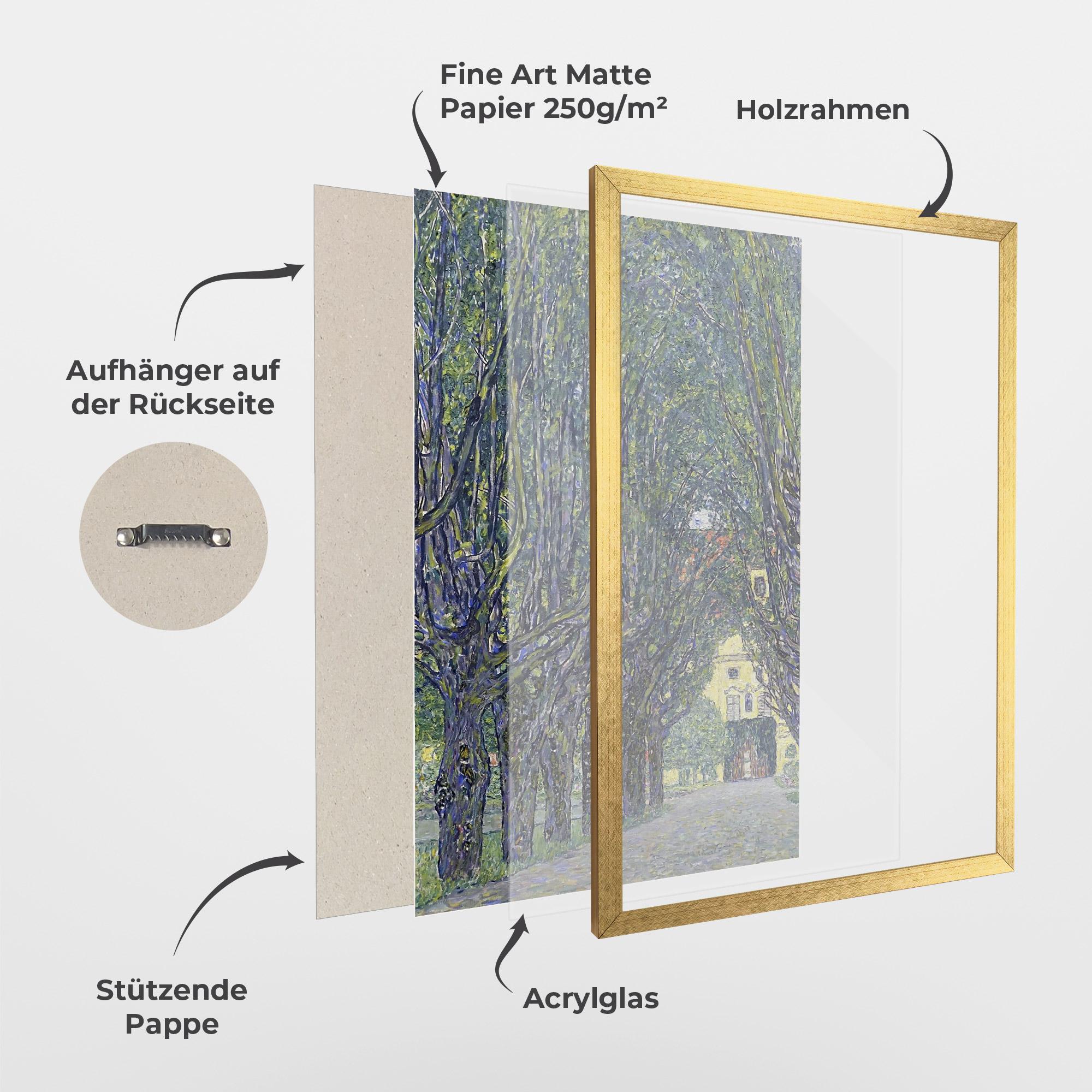 Gerahmte Poster Allee At Schloss Kammer mockup 1