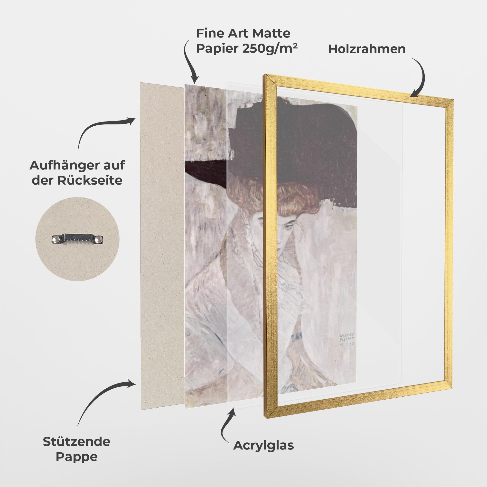 Gerahmte Poster Klimt Woman mockup 1