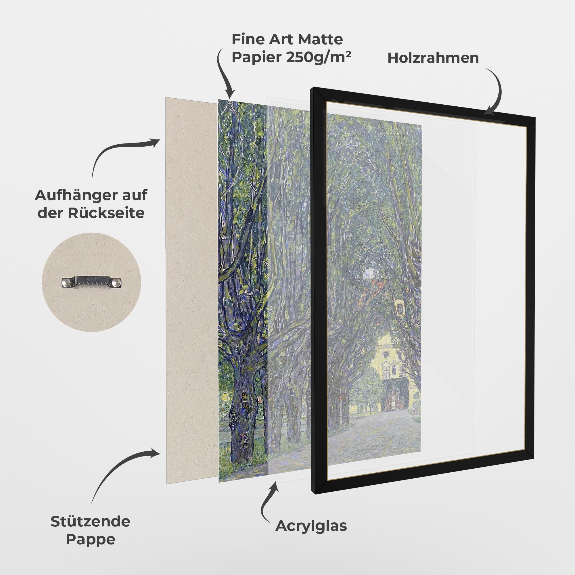 Gerahmte Poster Allee At Schloss Kammer mockup 1