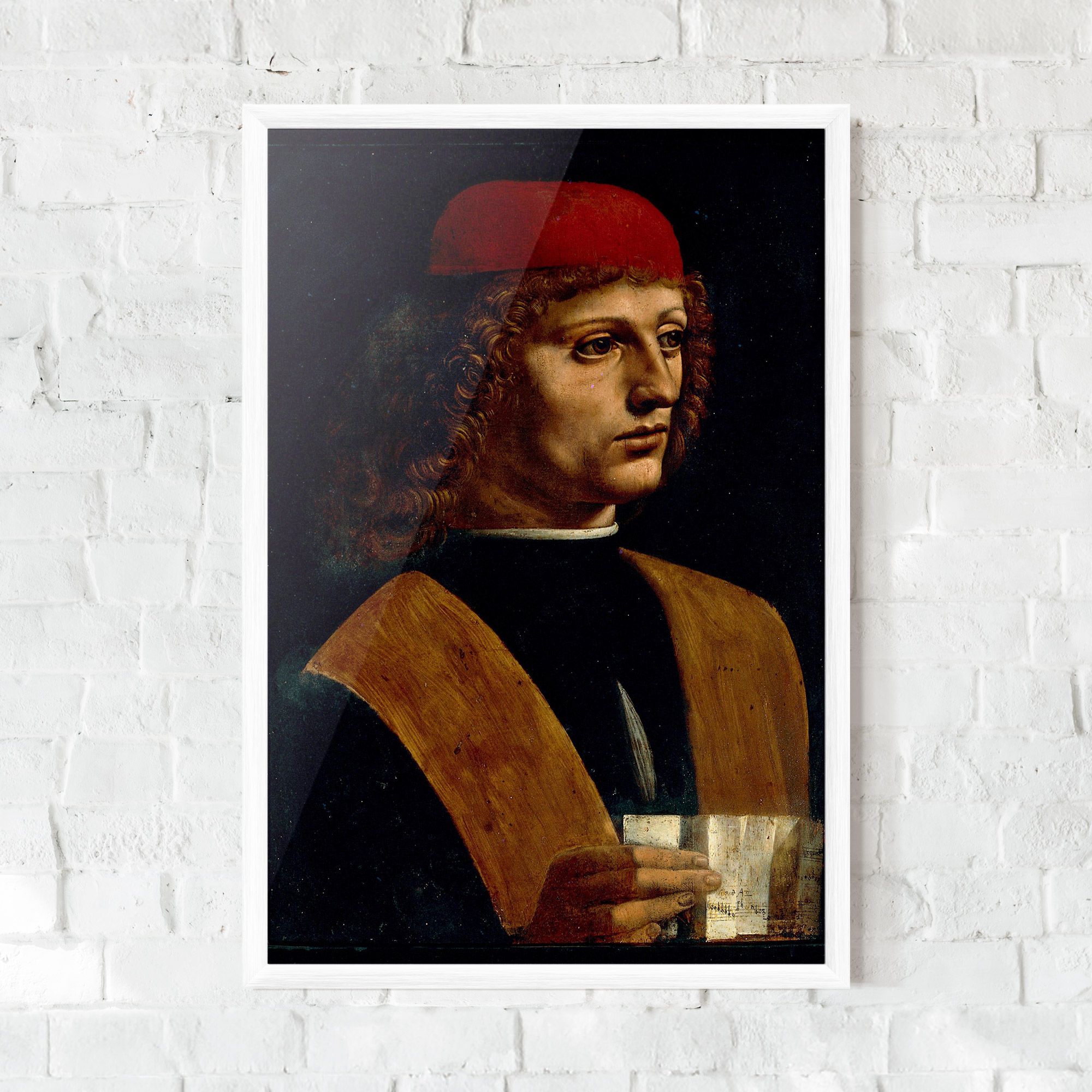 Leonardo Da Vinci Portrait Of A Musician Pinacoteca Ambrosiana mockup 0