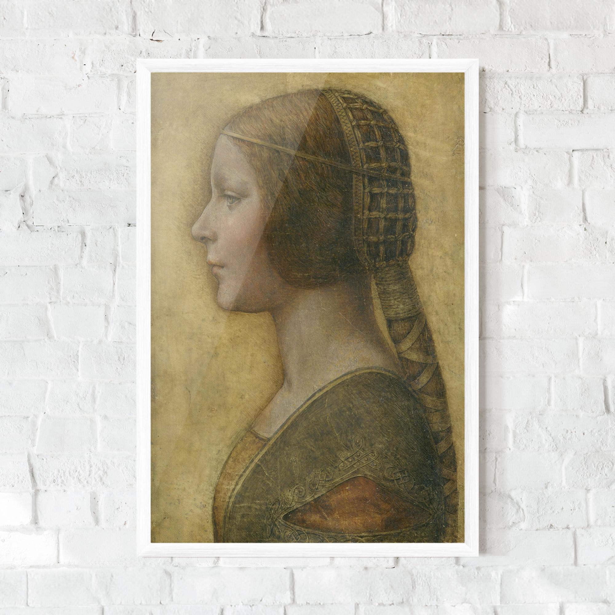 Gerahmte Poster Profile Of A Young Fiancee Da Vinci mockup 0