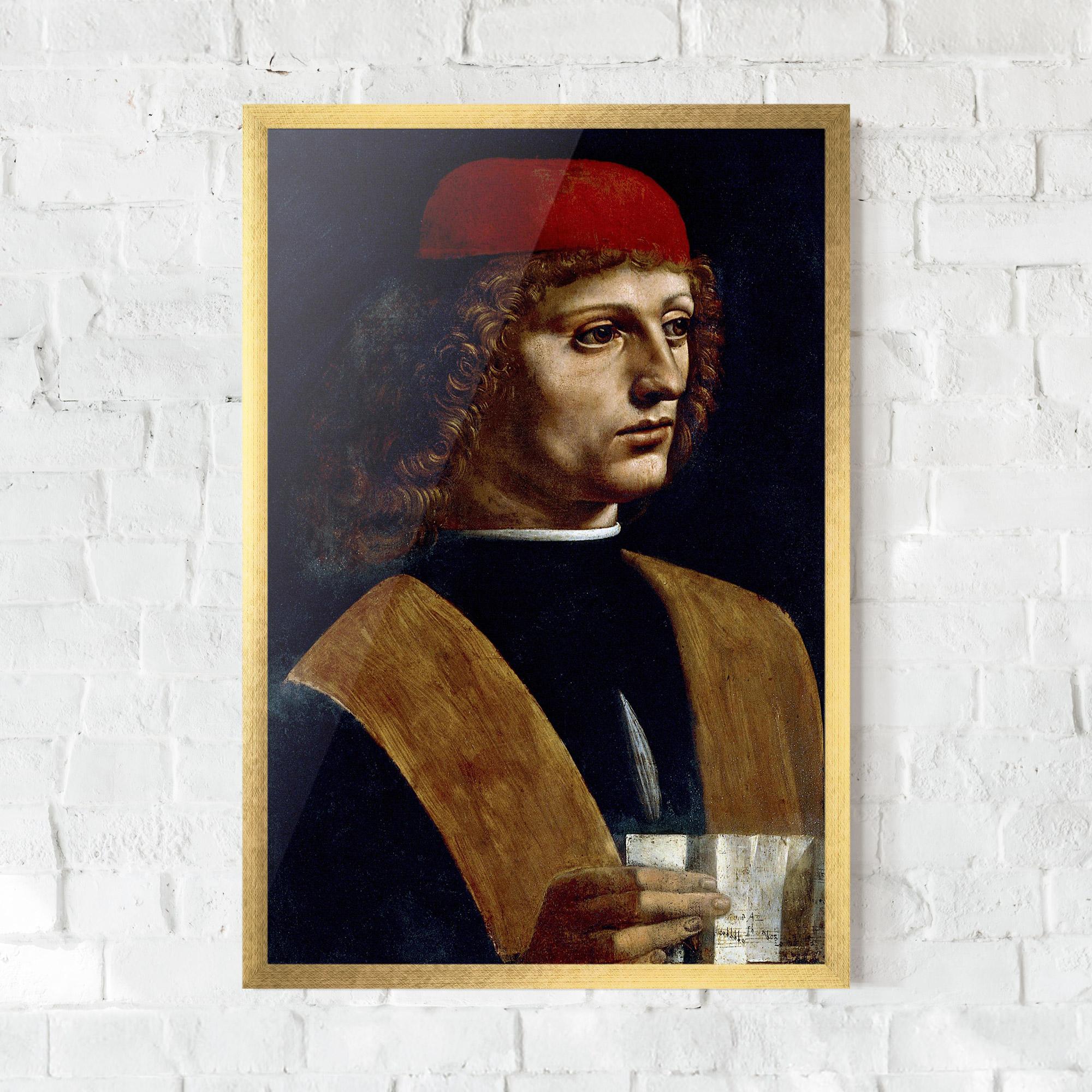 Gerahmte Poster Leonardo Da Vinci's The Portrait Of A Musician mockup 0