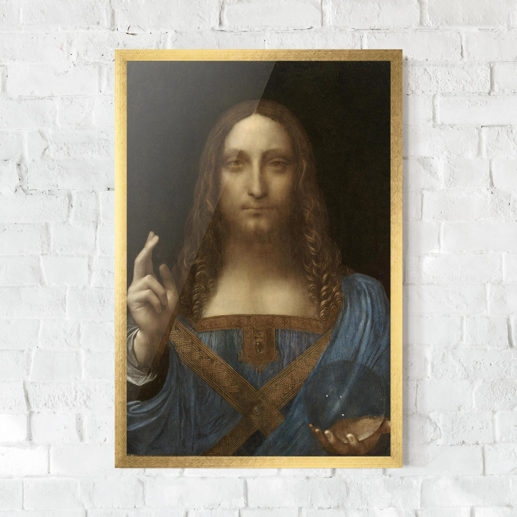 Gerahmte Poster Leonardo Da Vinci Salvator Mundi mockup 0