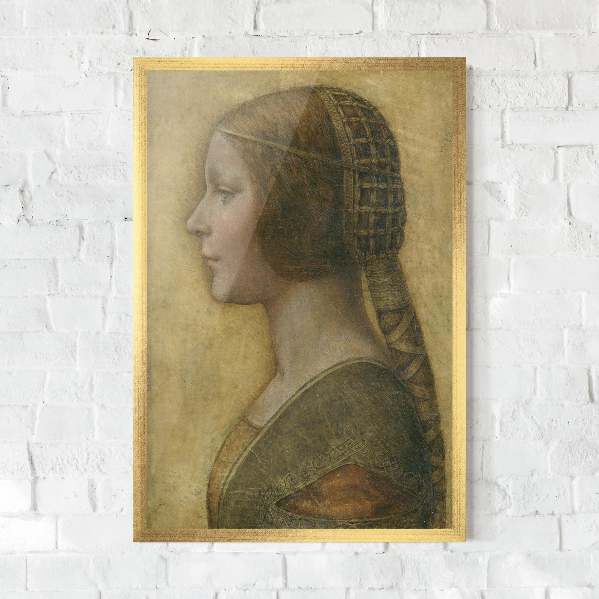Gerahmte Poster Profile Of A Young Fiancee Da Vinci mockup 0