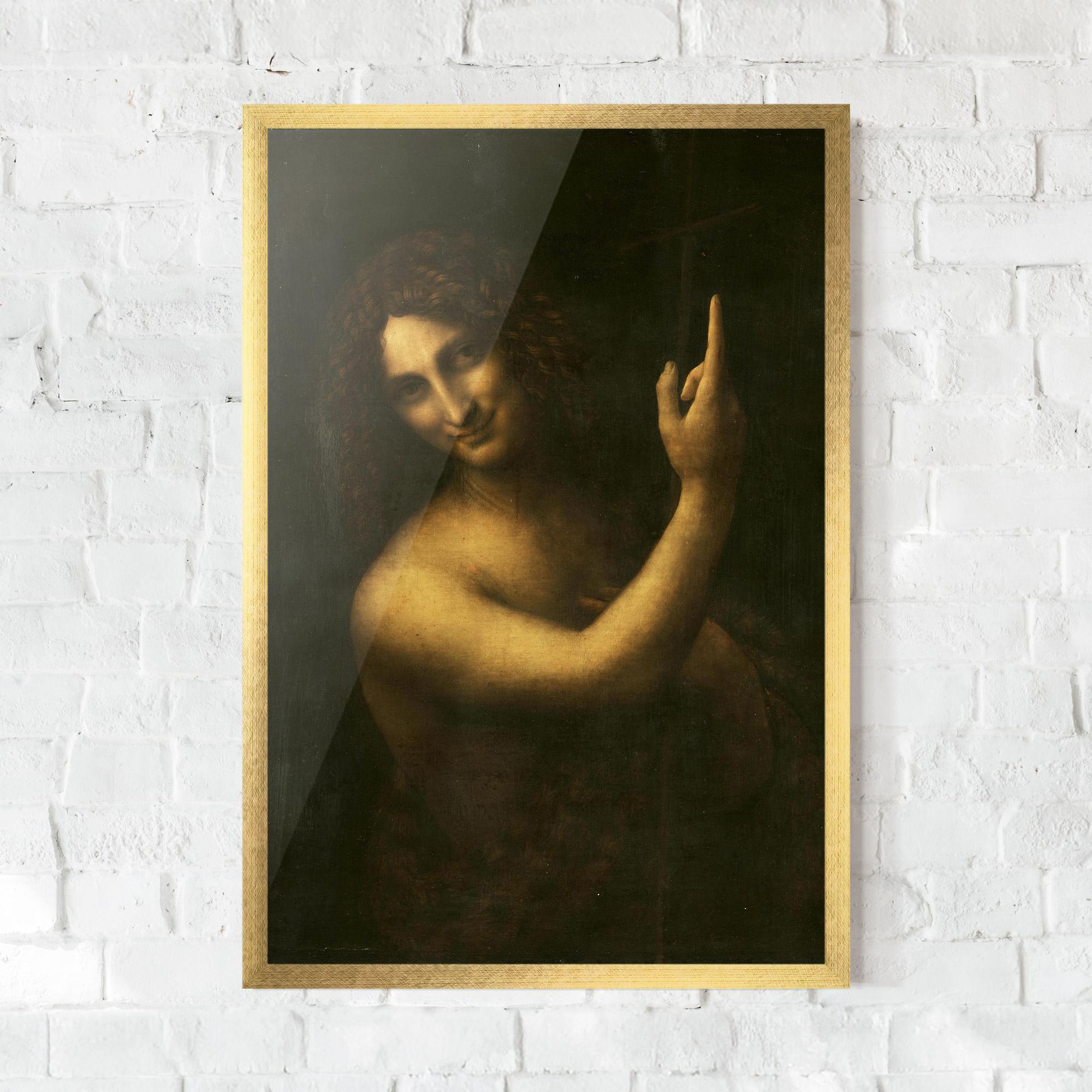 Gerahmte Poster Seonardo Da Vinci Saint John The Baptist mockup 0