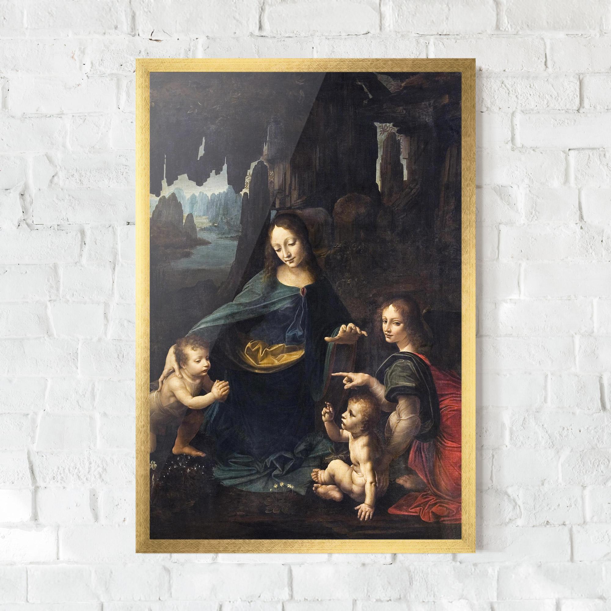 Gerahmte Poster The Virgin Of The Rocks Leonardo Da Vinci mockup 0