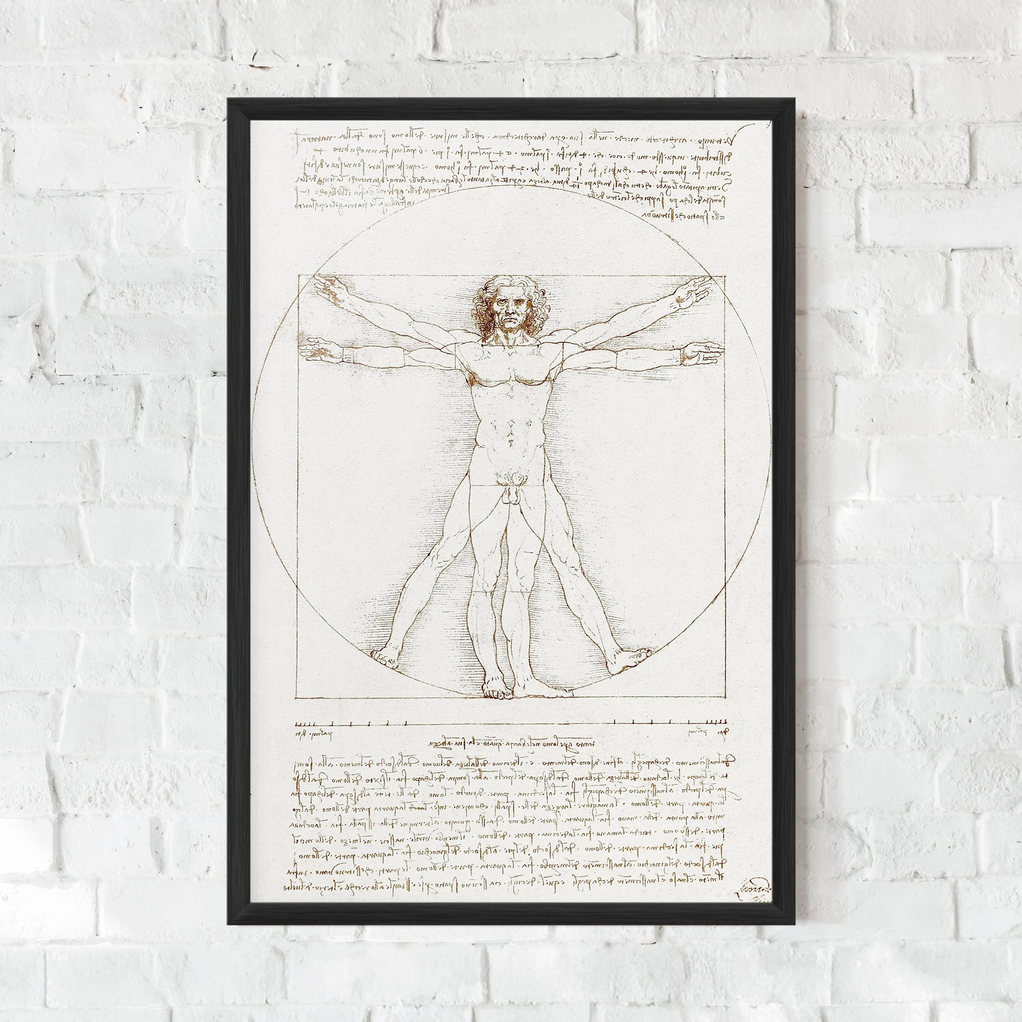 Gerahmte Poster Leonardo Da Vinci's Vitruvian Man mockup 0