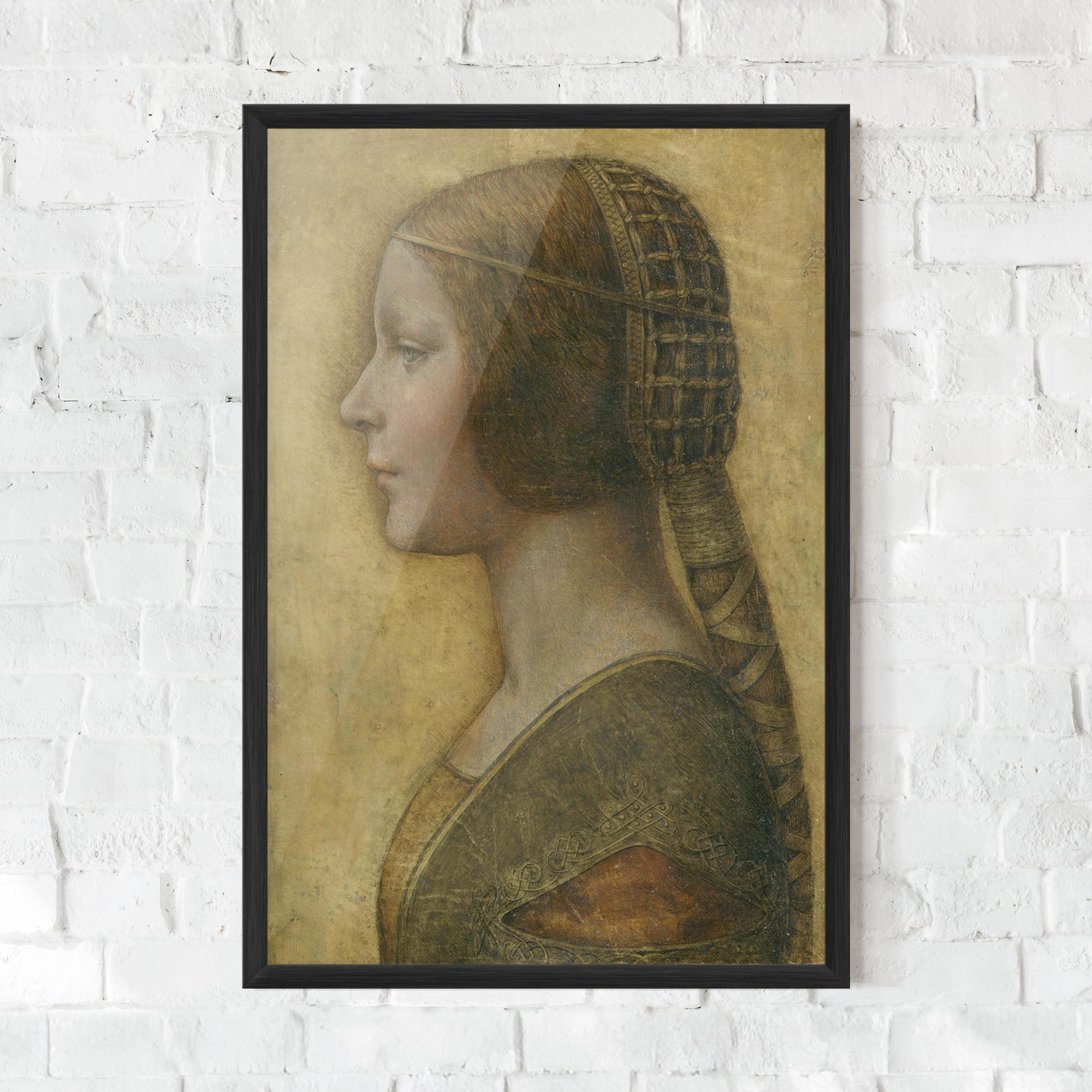 Gerahmte Poster Profile Of A Young Fiancee Da Vinci mockup 0