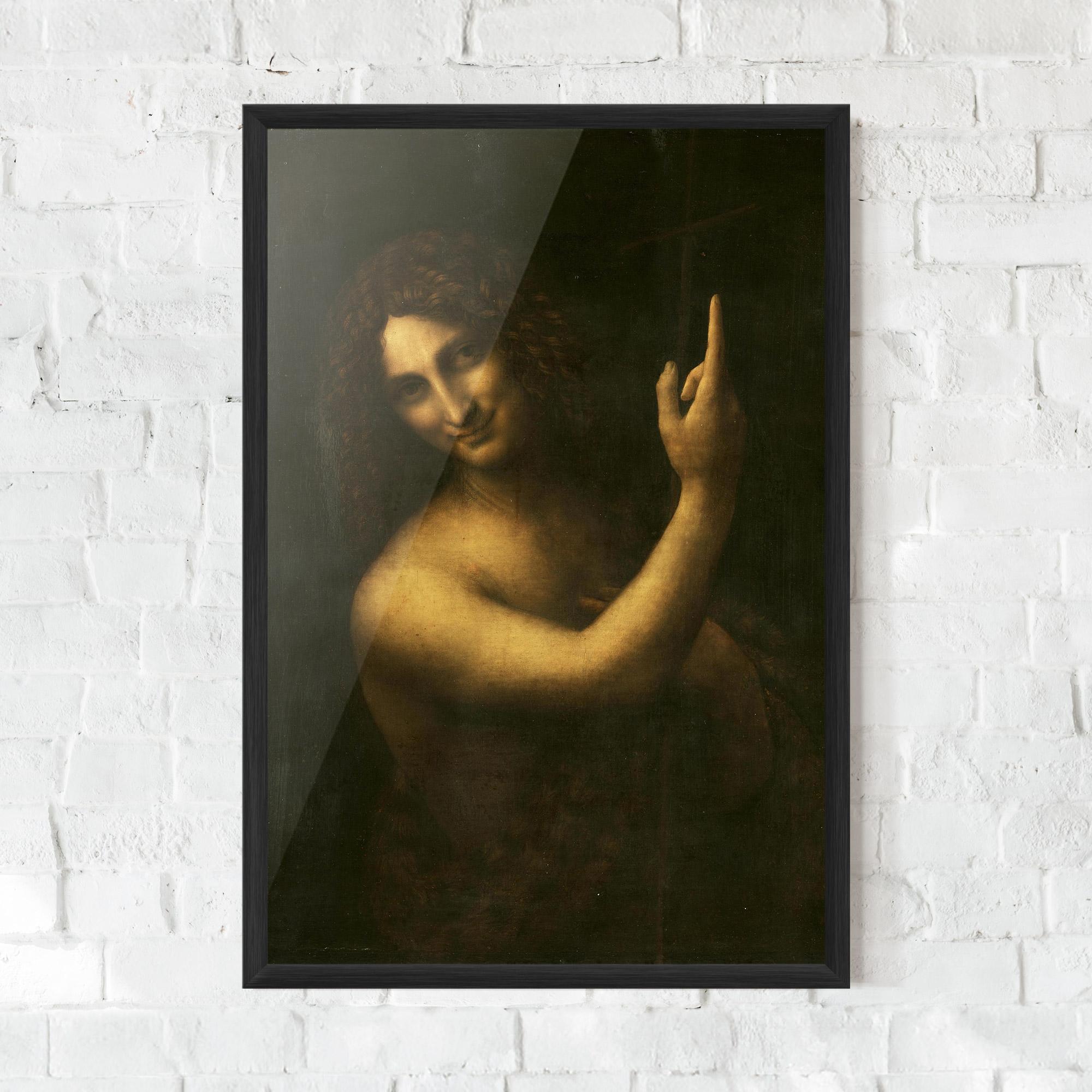 Gerahmte Poster Seonardo Da Vinci Saint John The Baptist mockup 0