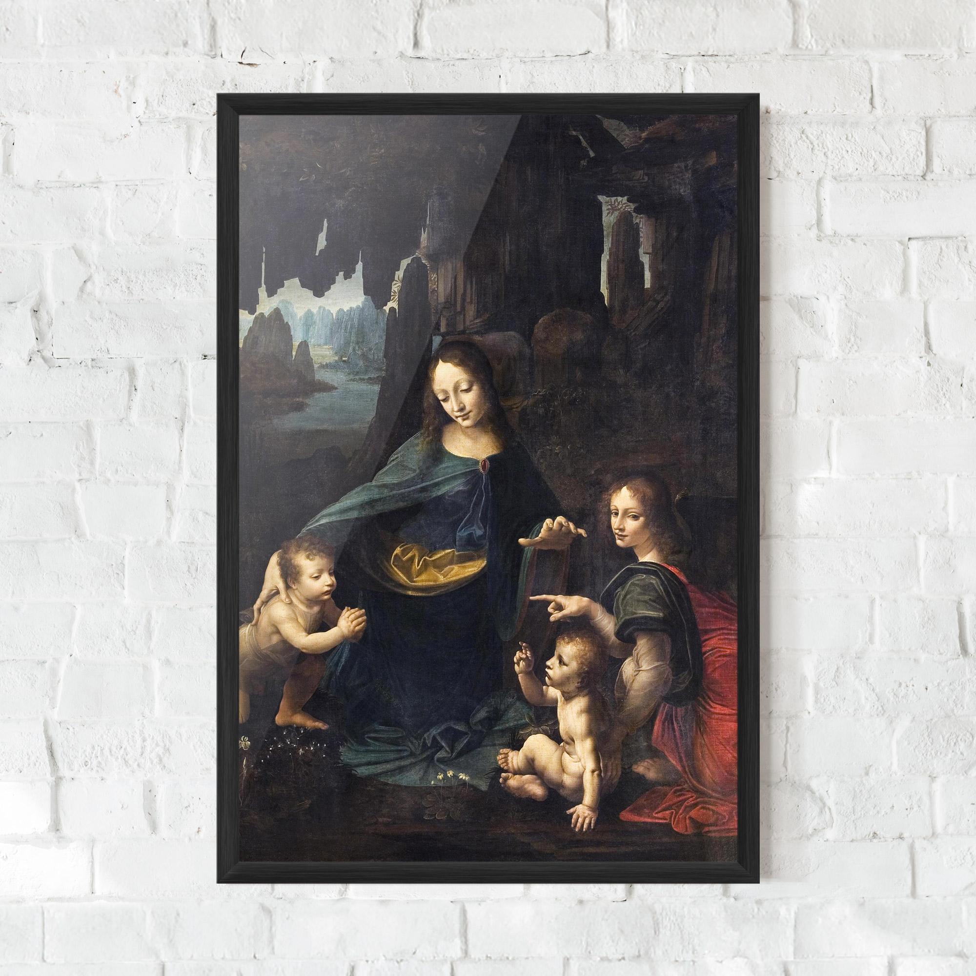 Gerahmte Poster The Virgin Of The Rocks Leonardo Da Vinci mockup 0