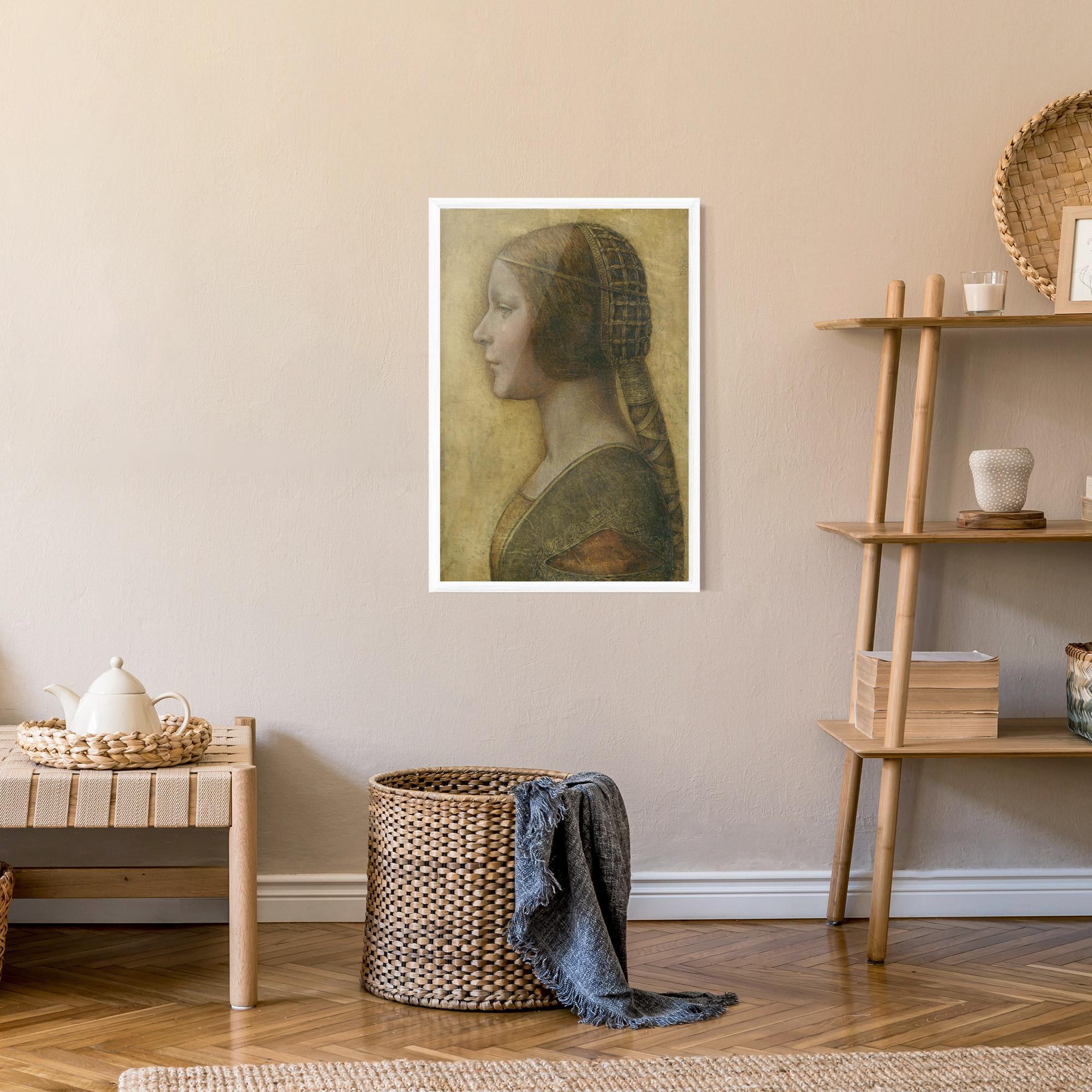 Gerahmte Poster Profile Of A Young Fiancee Da Vinci mockup 9