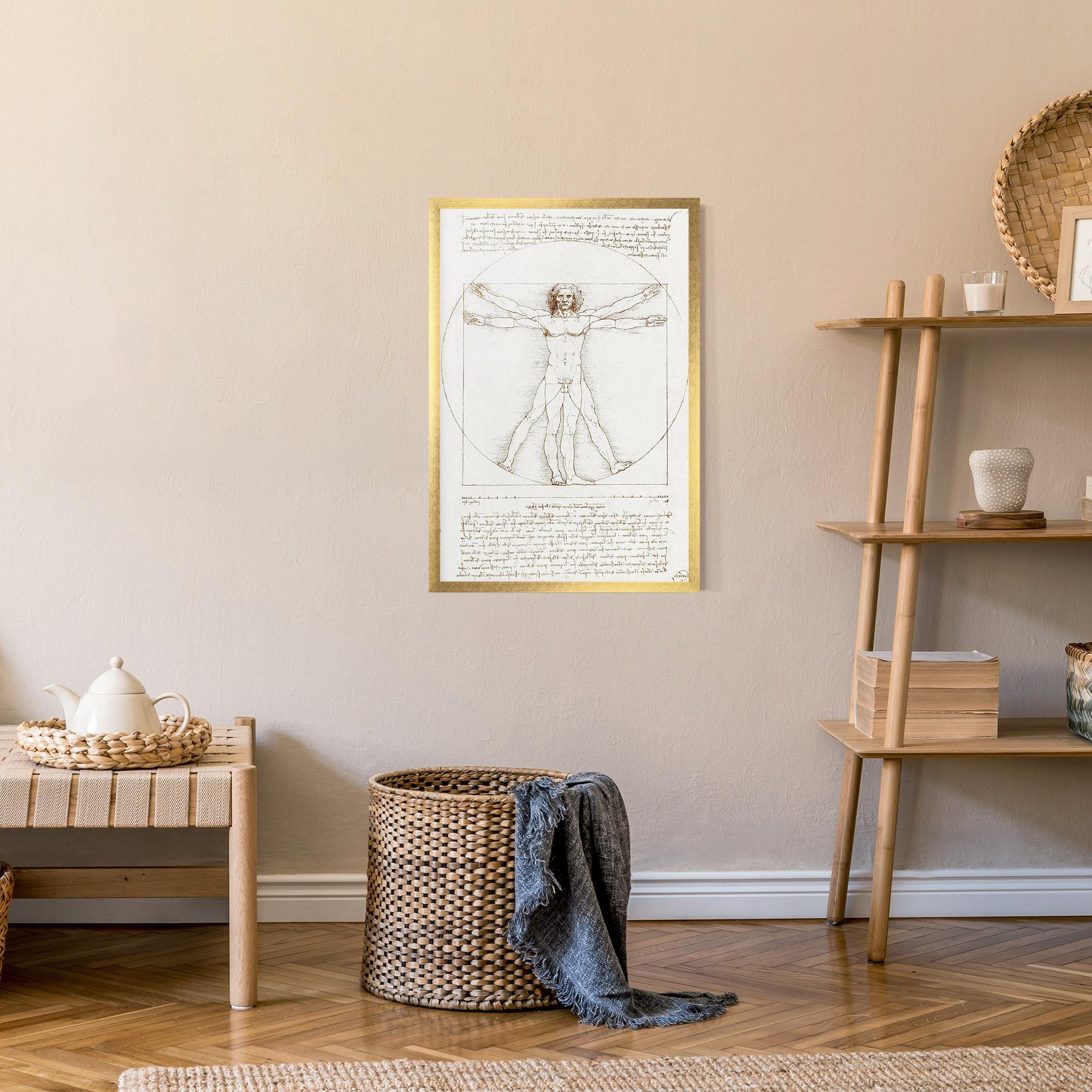 Gerahmte Poster Leonardo Da Vinci's Vitruvian Man mockup 9