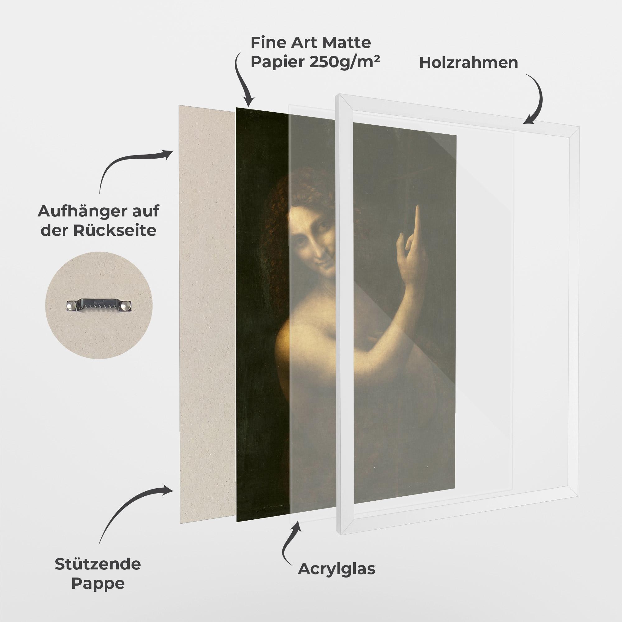 Gerahmte Poster Seonardo Da Vinci Saint John The Baptist mockup 1