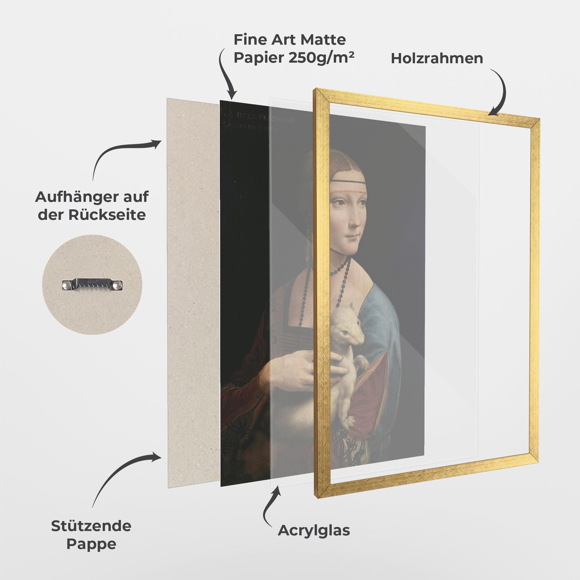 Gerahmte Poster Lady With An Ermine Leonardo Da Vinci mockup 1