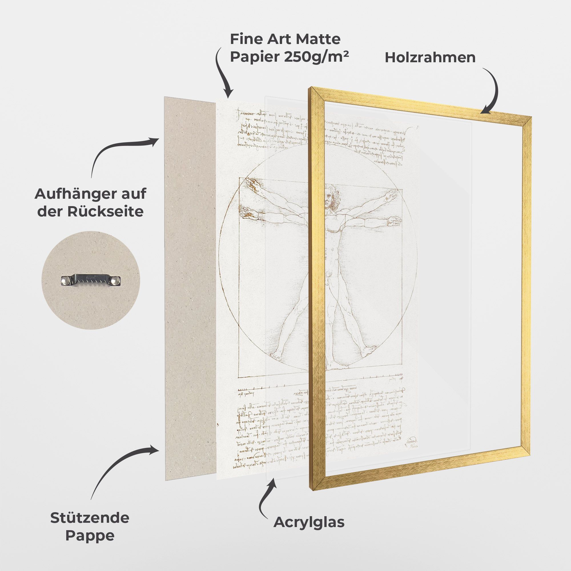 Leonardo Da Vinci's Vitruvian Man mockup 1