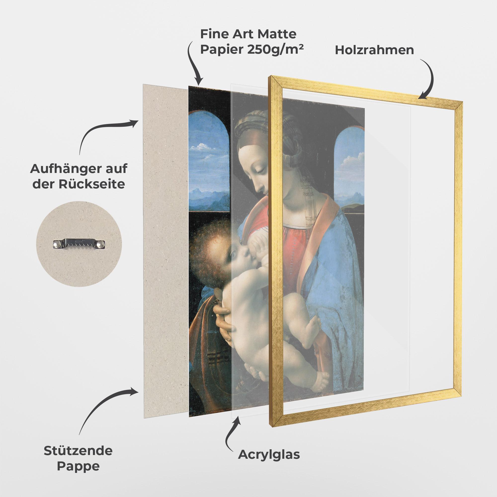 Gerahmte Poster Leonardo Da Vinci Attributed Madonna Litta mockup 1
