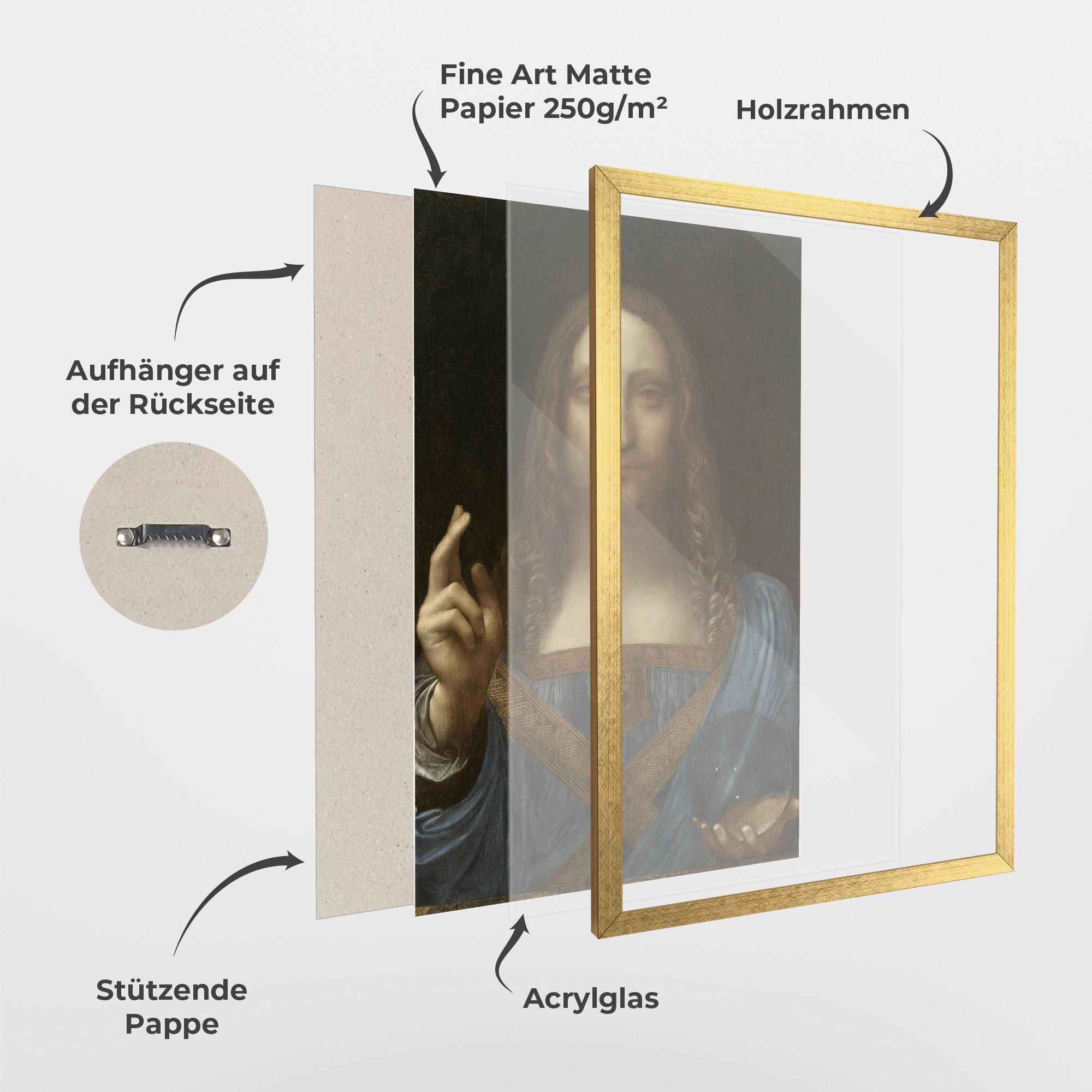 Gerahmte Poster Leonardo Da Vinci Salvator Mundi mockup 1