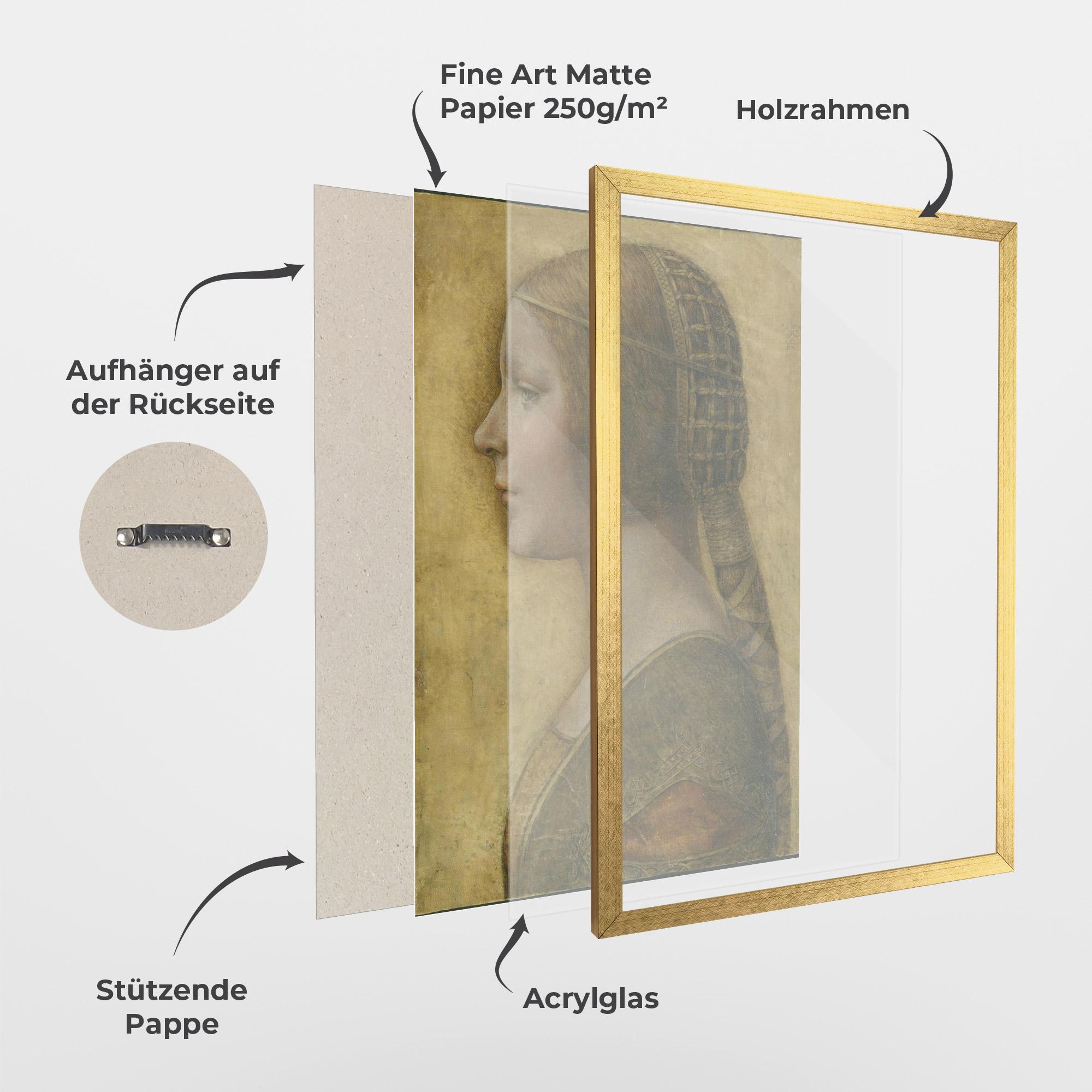 Gerahmte Poster Profile Of A Young Fiancee Da Vinci mockup 1