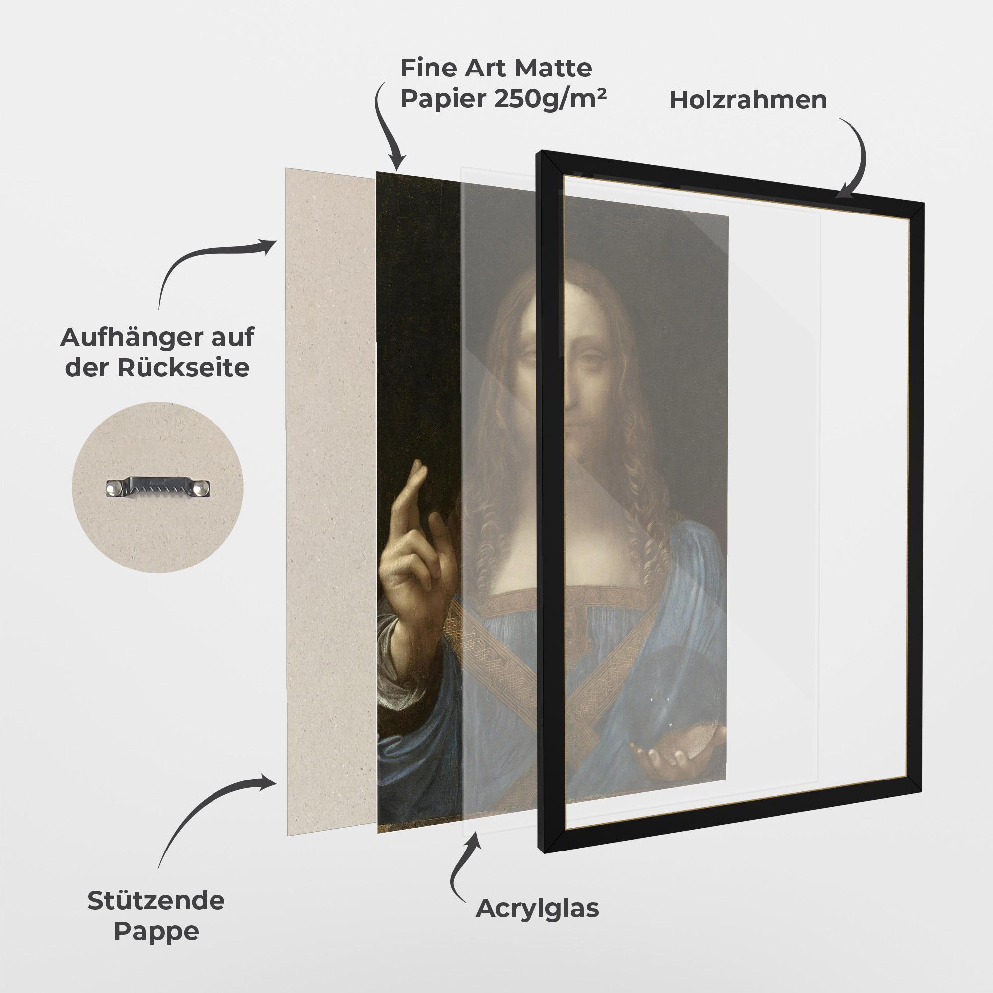 Gerahmte Poster Leonardo Da Vinci Salvator Mundi mockup 1