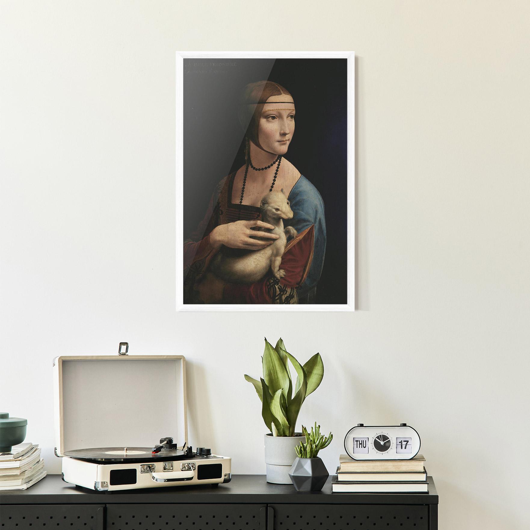 Gerahmte Poster Lady With An Ermine Leonardo Da Vinci mockup 2