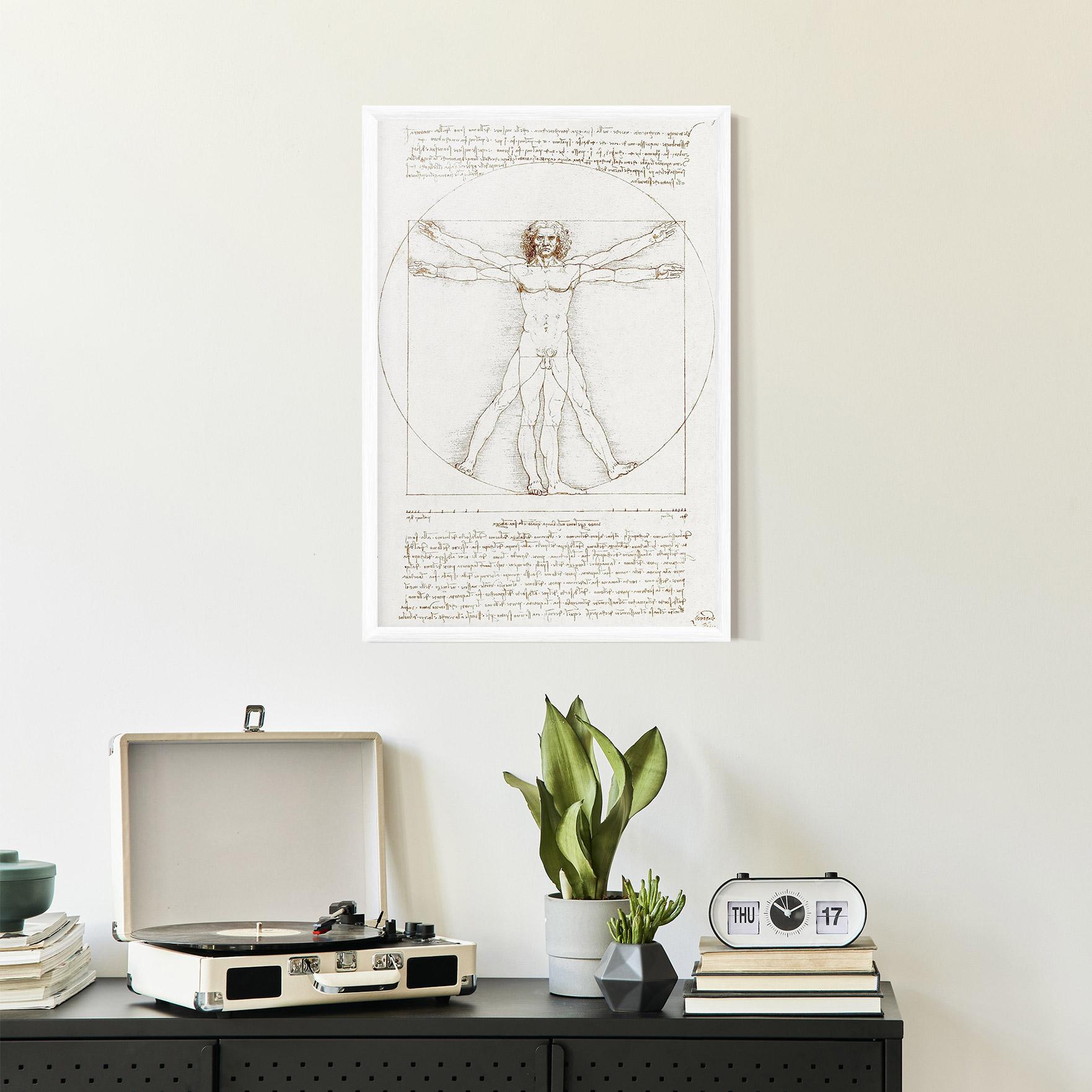 Gerahmte Poster Leonardo Da Vinci's Vitruvian Man mockup 2