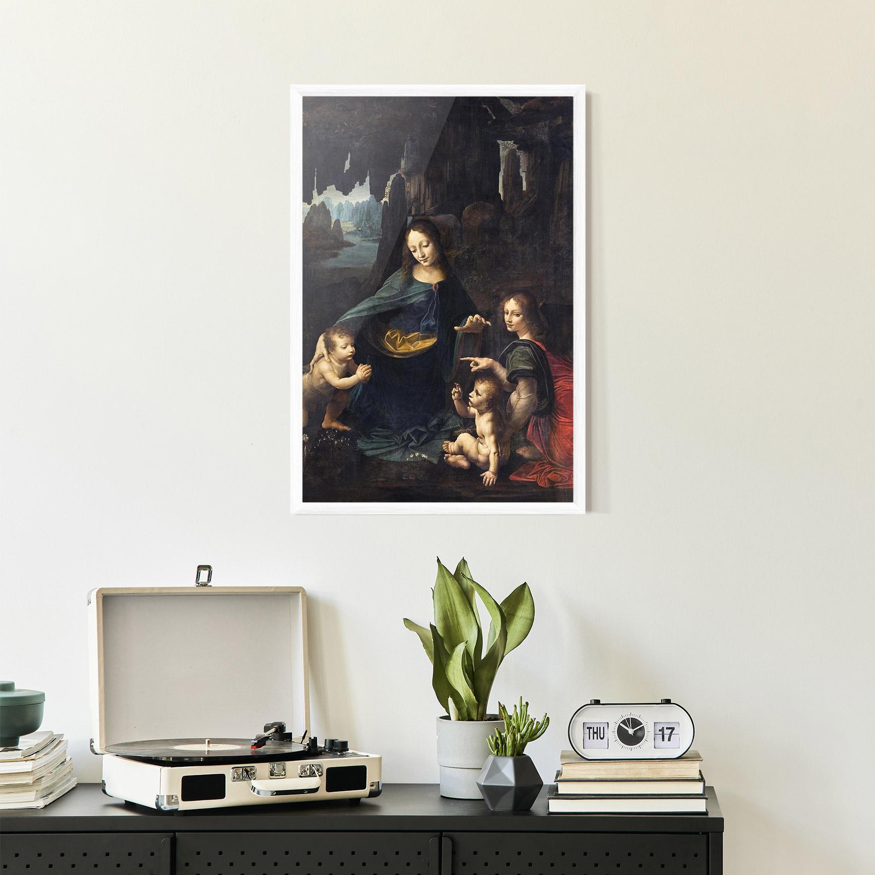 Gerahmte Poster The Virgin Of The Rocks Leonardo Da Vinci mockup 2