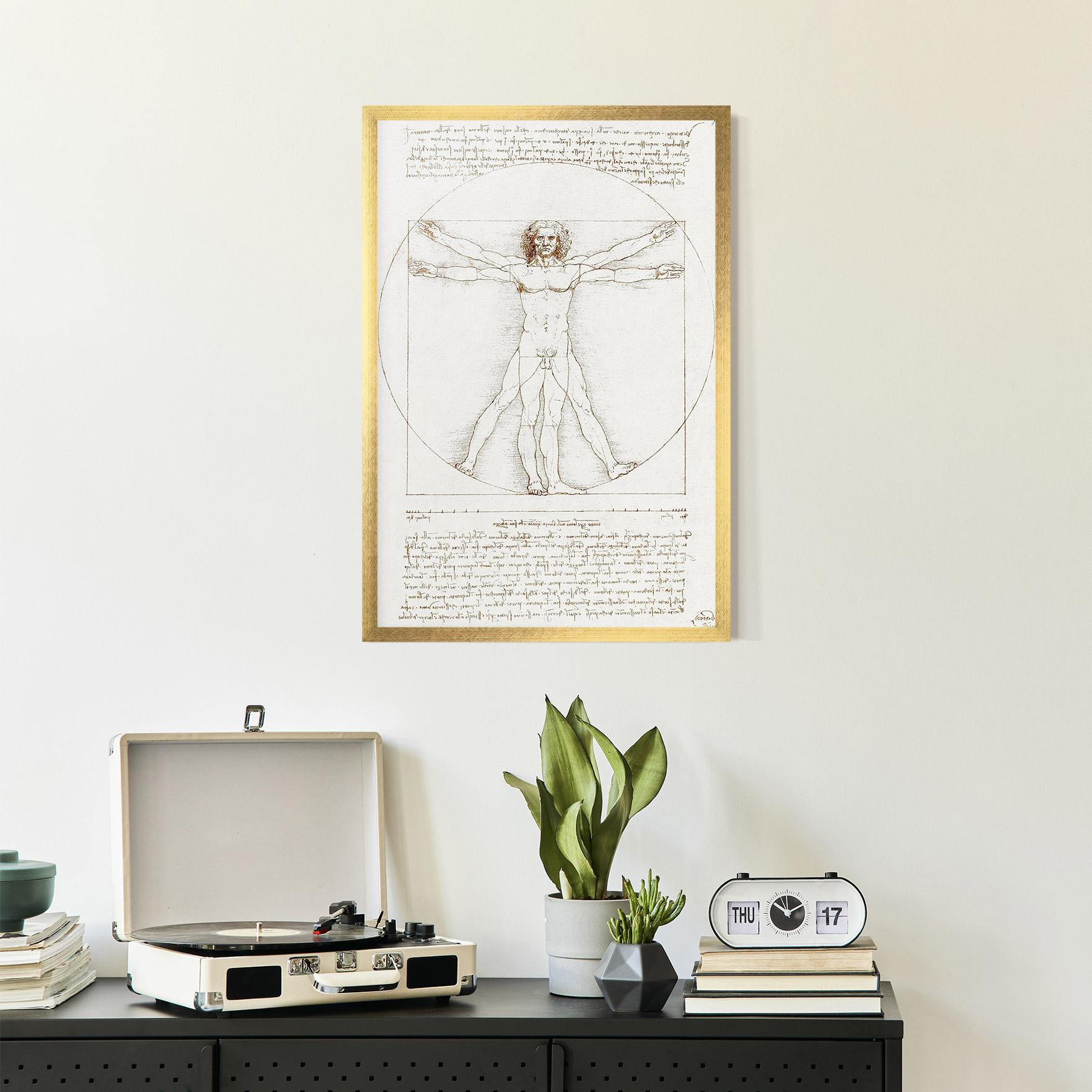 Gerahmte Poster Leonardo Da Vinci's Vitruvian Man mockup 2