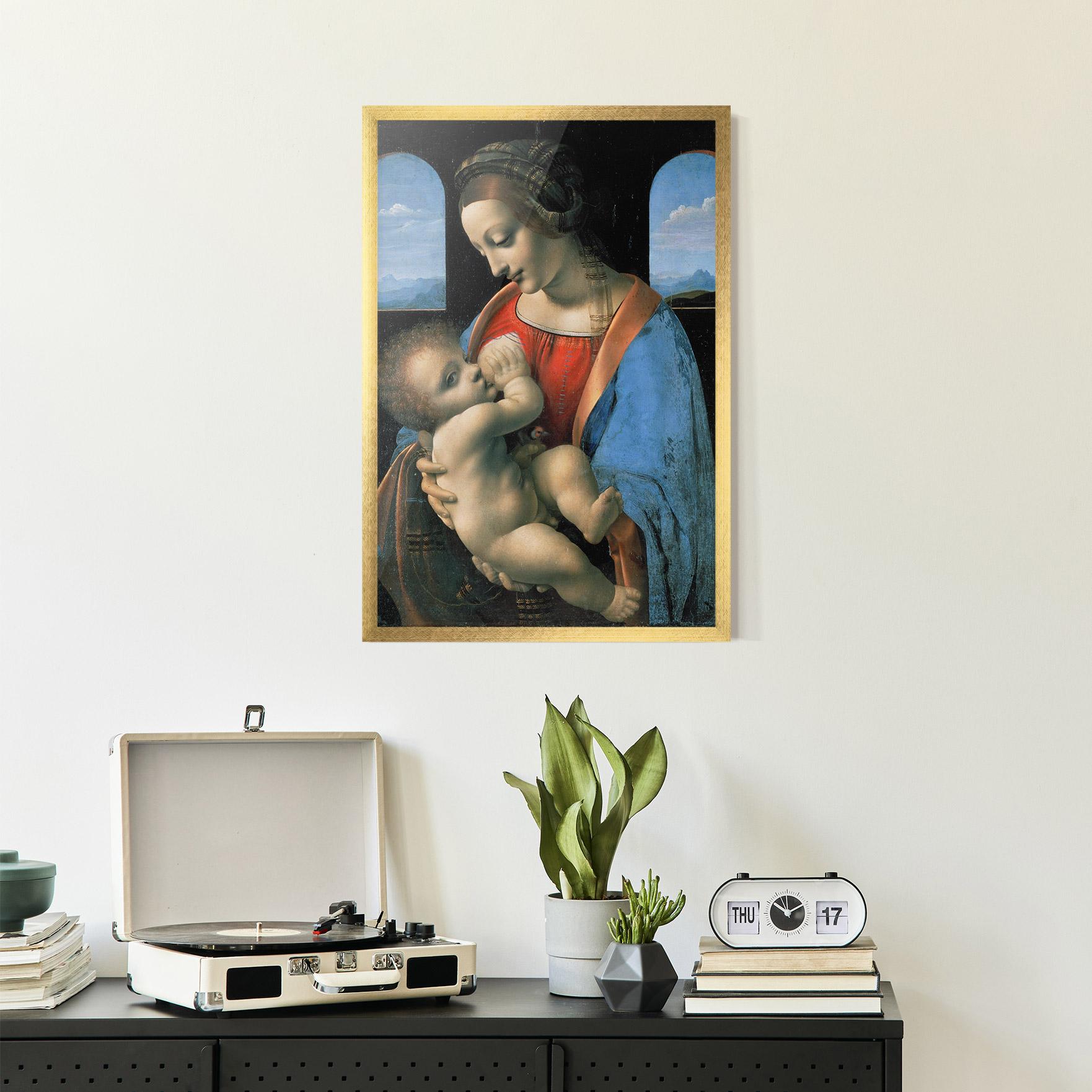 Gerahmte Poster Leonardo Da Vinci Attributed Madonna Litta mockup 2