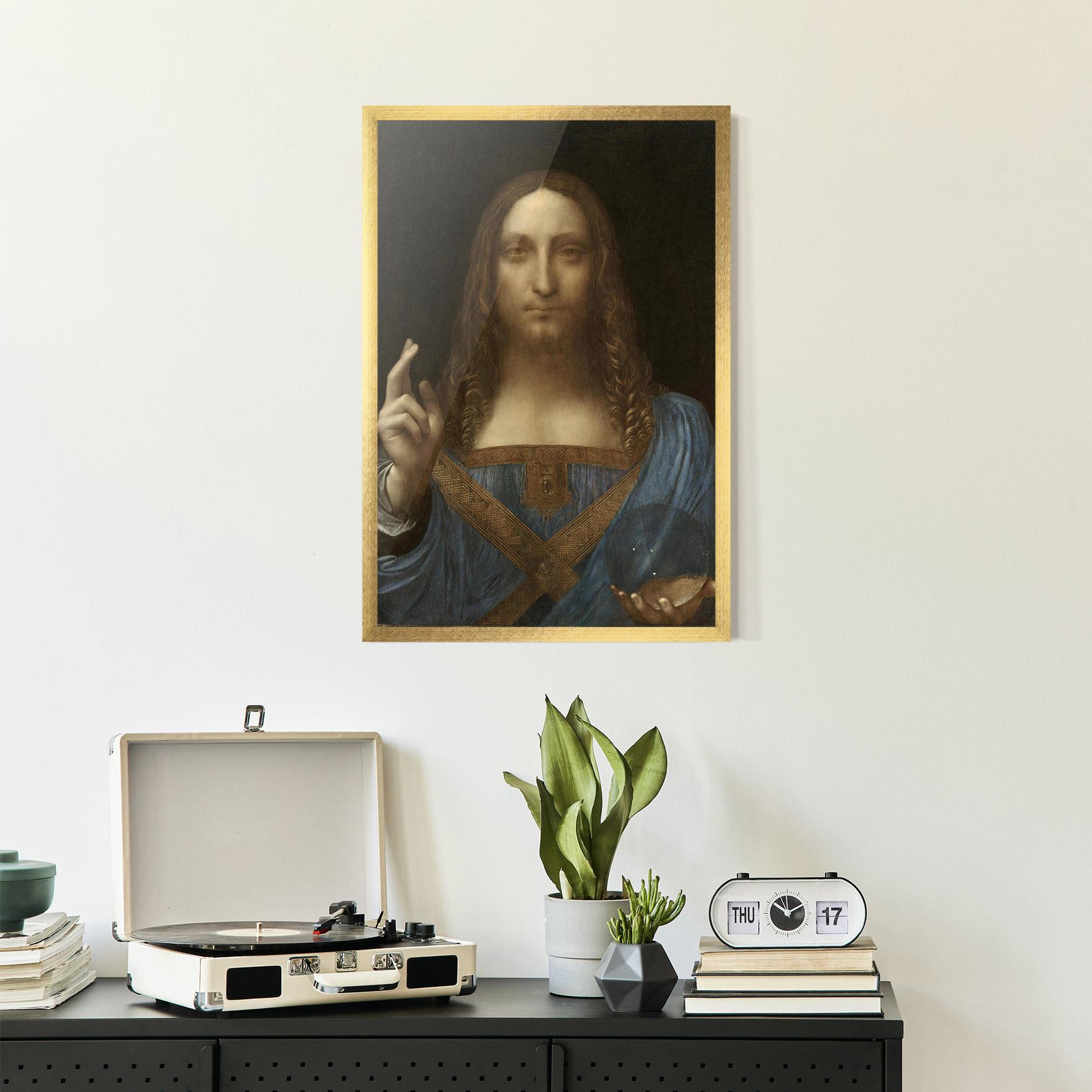 Gerahmte Poster Leonardo Da Vinci Salvator Mundi mockup 2